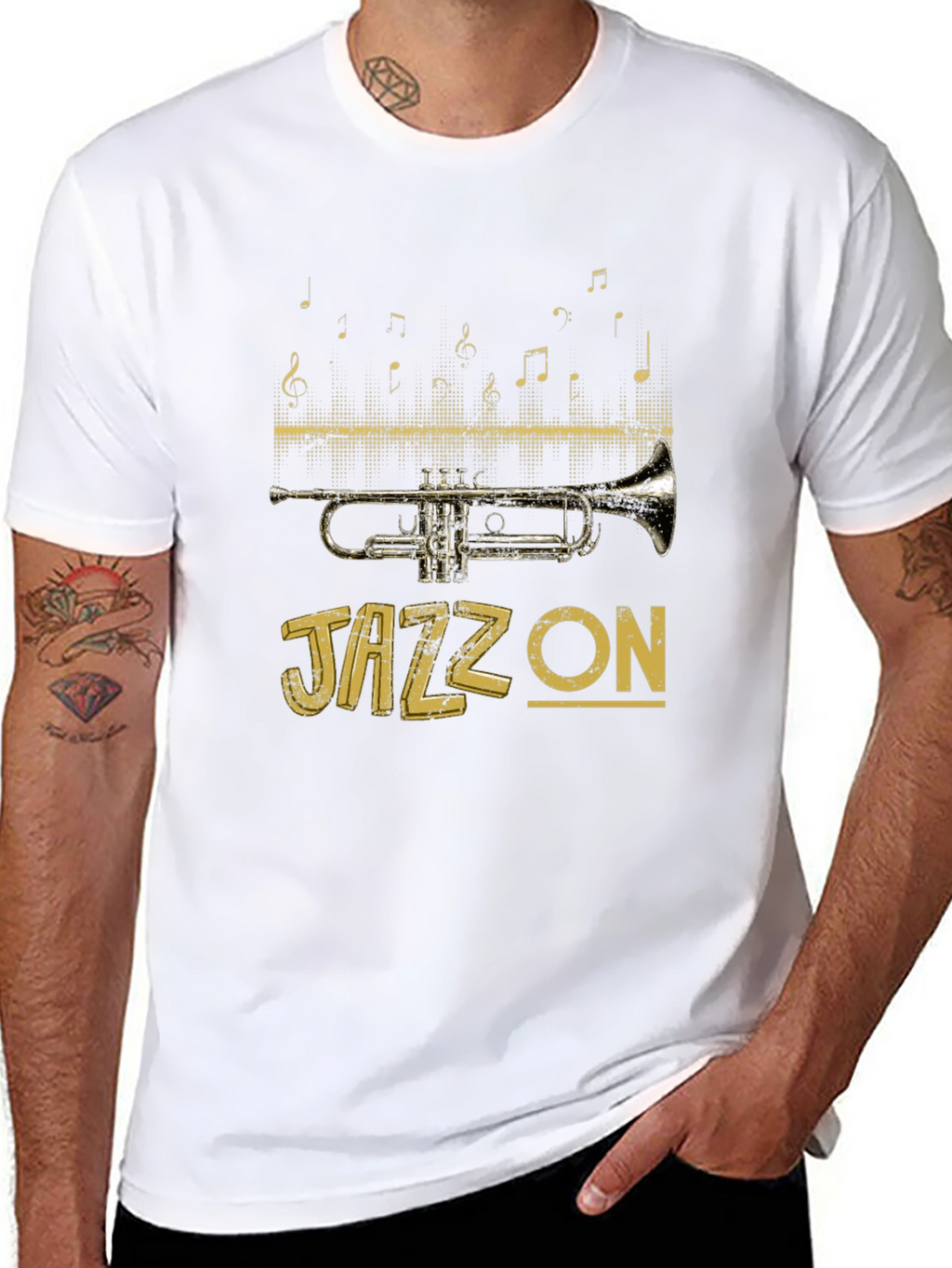 Jazz On T-Shirt - Trumpet Musical Tee