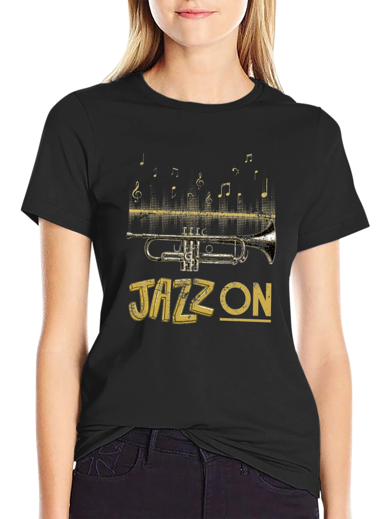 Jazz On T-Shirt - Trumpet Musical Tee
