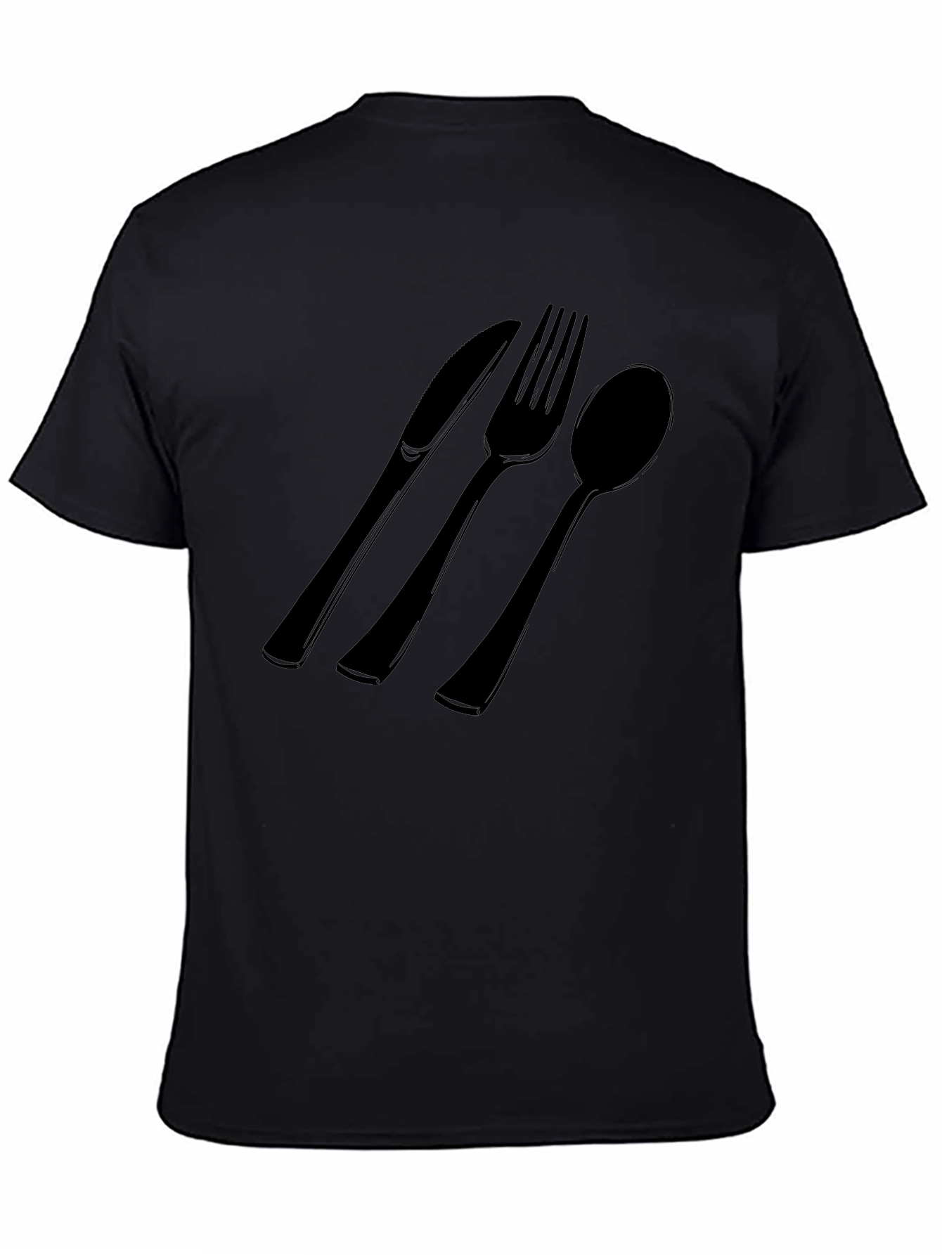 Cutlery Graphic Tee - Black Cotton T-Shirt