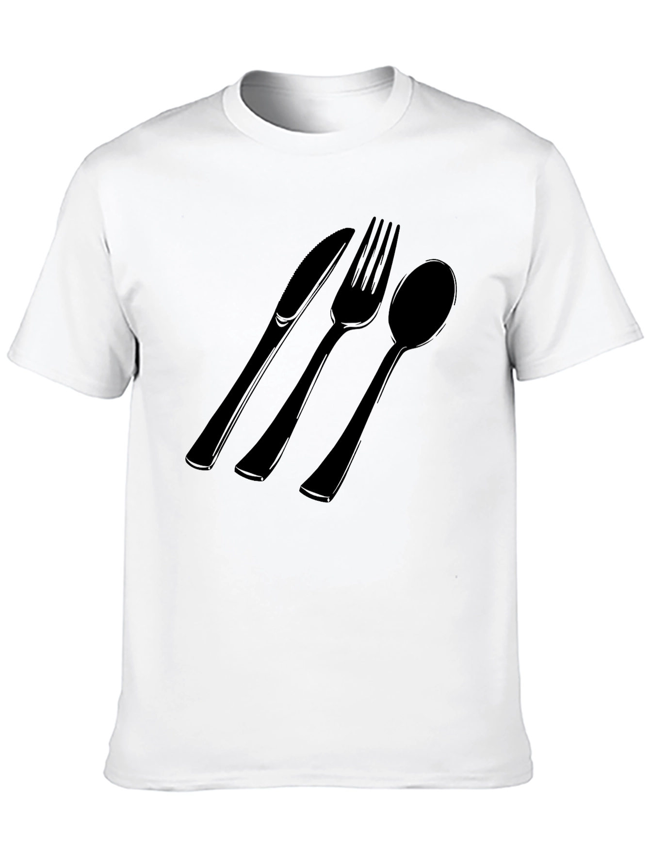 Cutlery Graphic Tee - Black Cotton T-Shirt