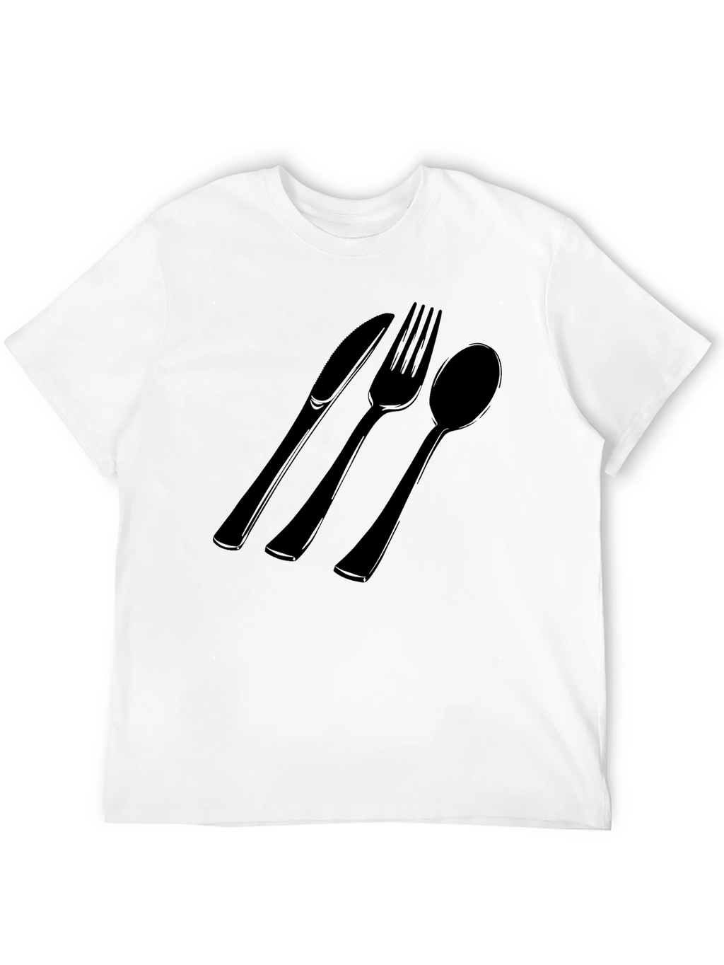 Cutlery Graphic Tee - Black Cotton T-Shirt