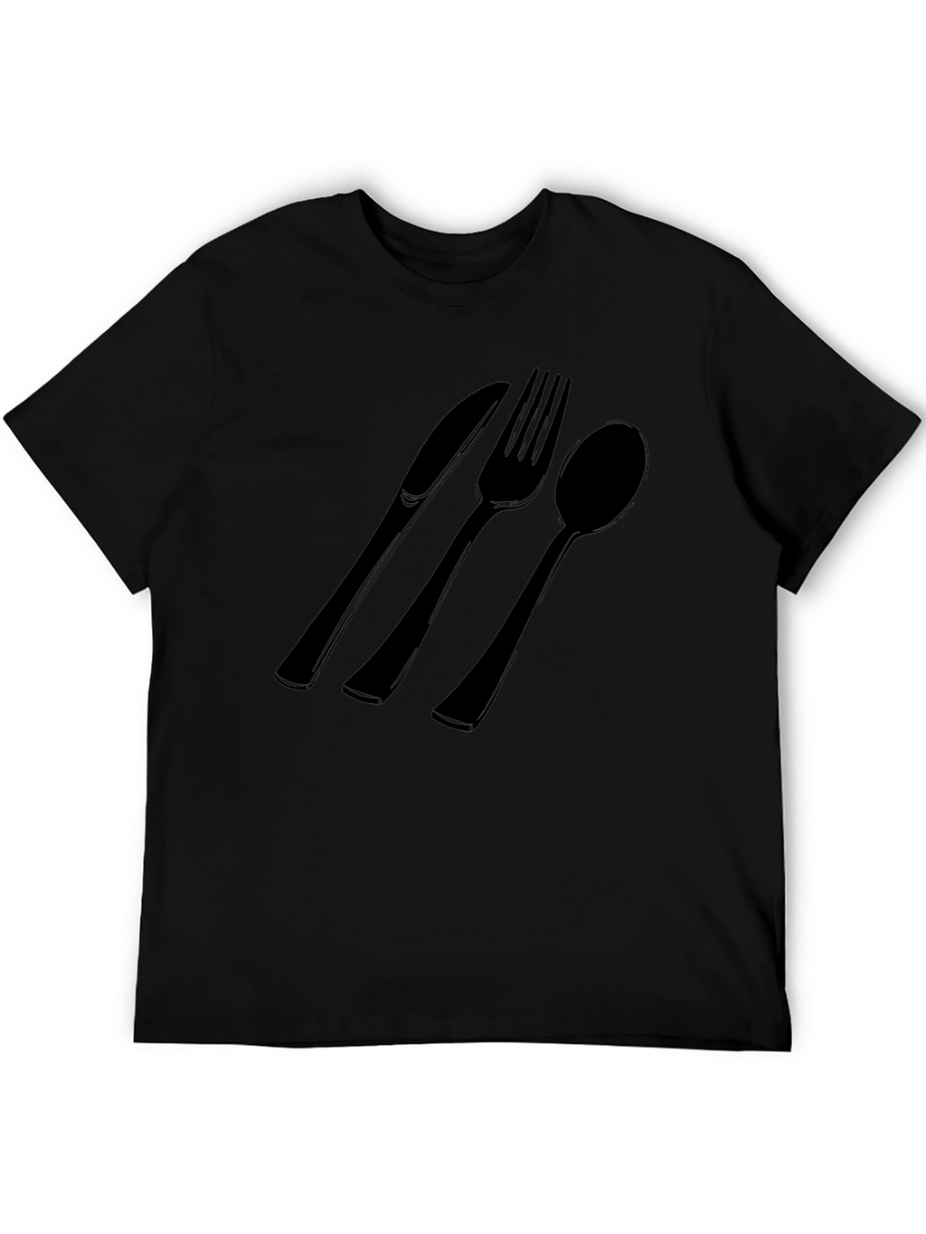 Cutlery Graphic Tee - Black Cotton T-Shirt
