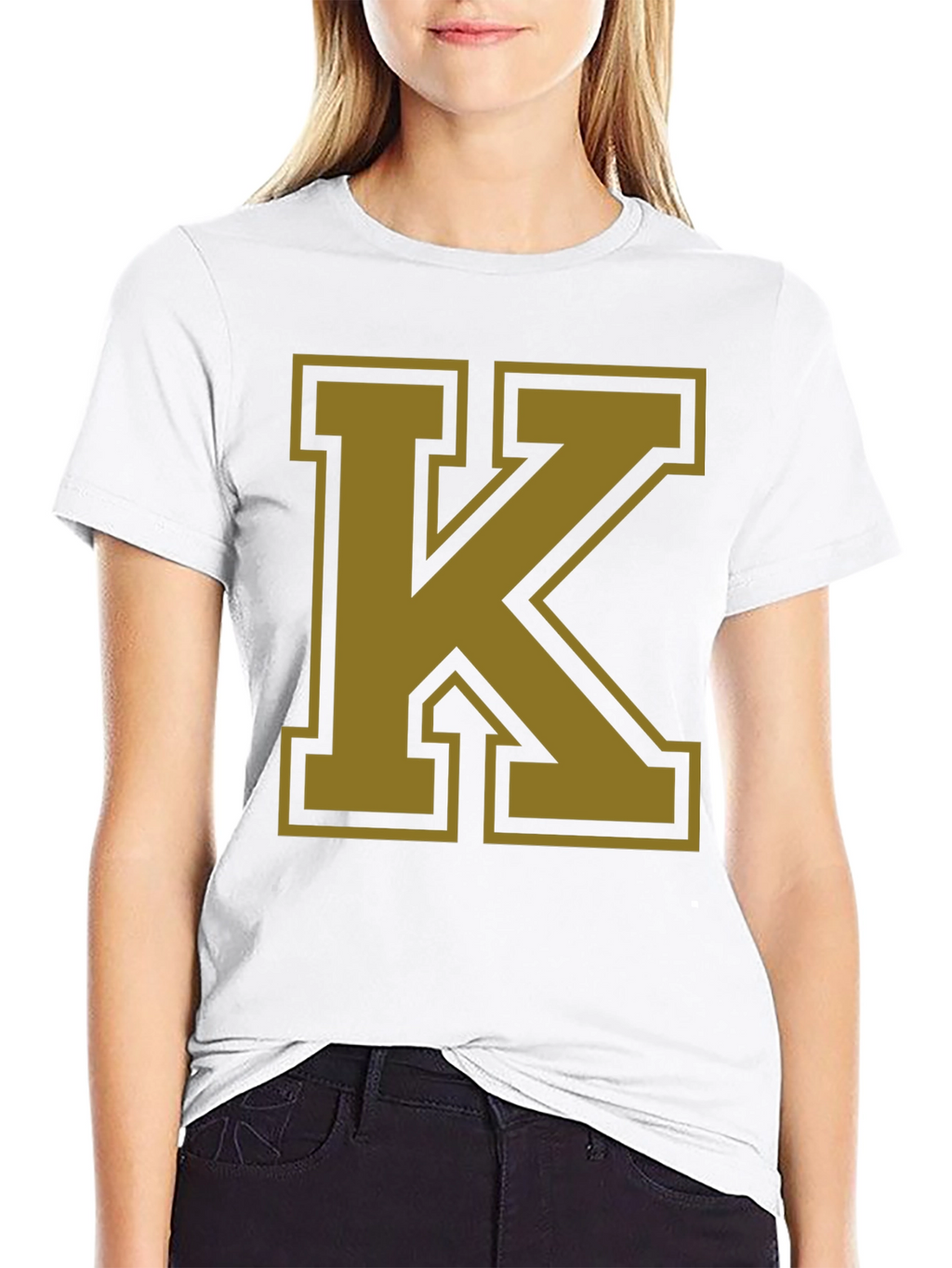 Bold Letter K Graphic T-Shirt - Black