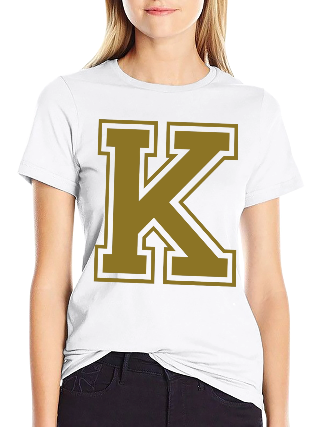 Bold Letter K Graphic T-Shirt - Black