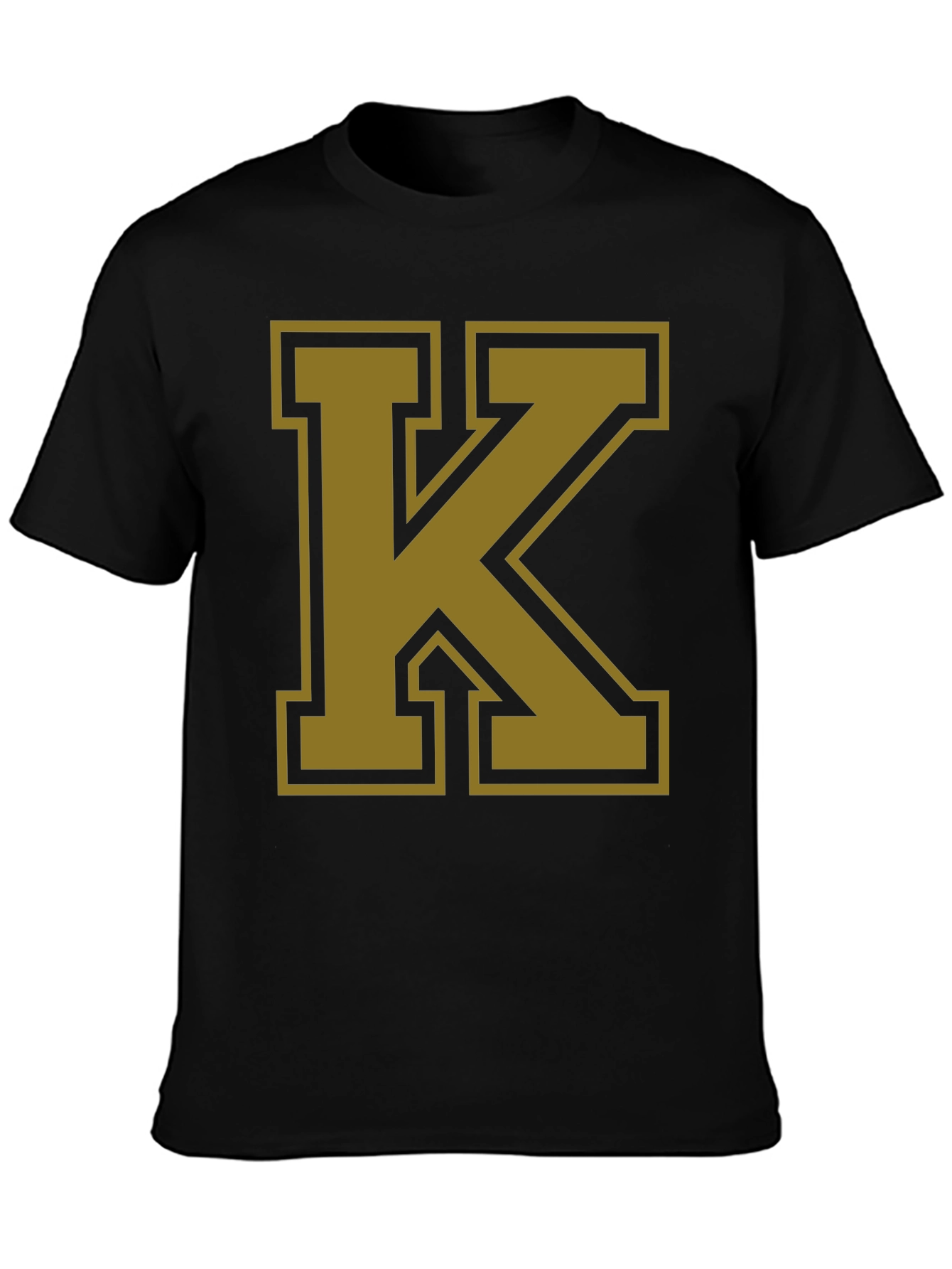 Bold Letter K Graphic T-Shirt - Black