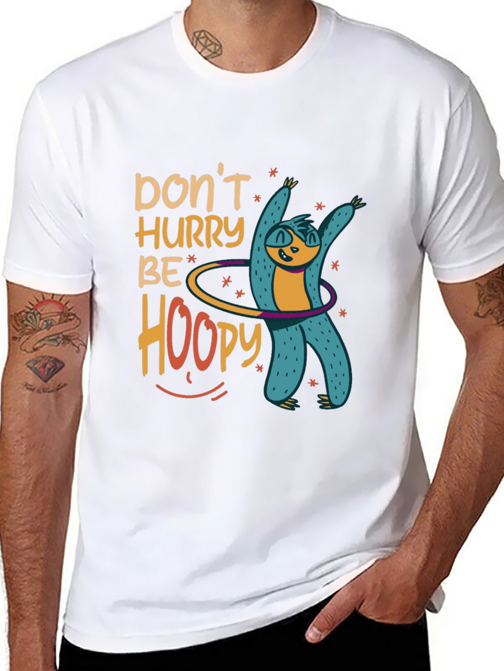 Dont Hurry Be Hoopy Sloth Graphic Tee