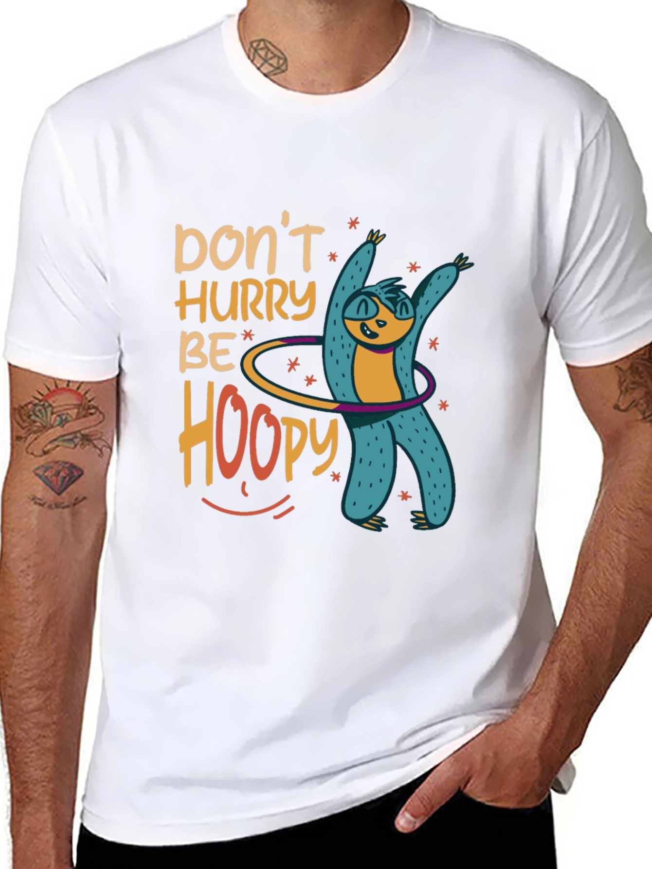 Dont Hurry Be Hoopy Sloth Graphic Tee