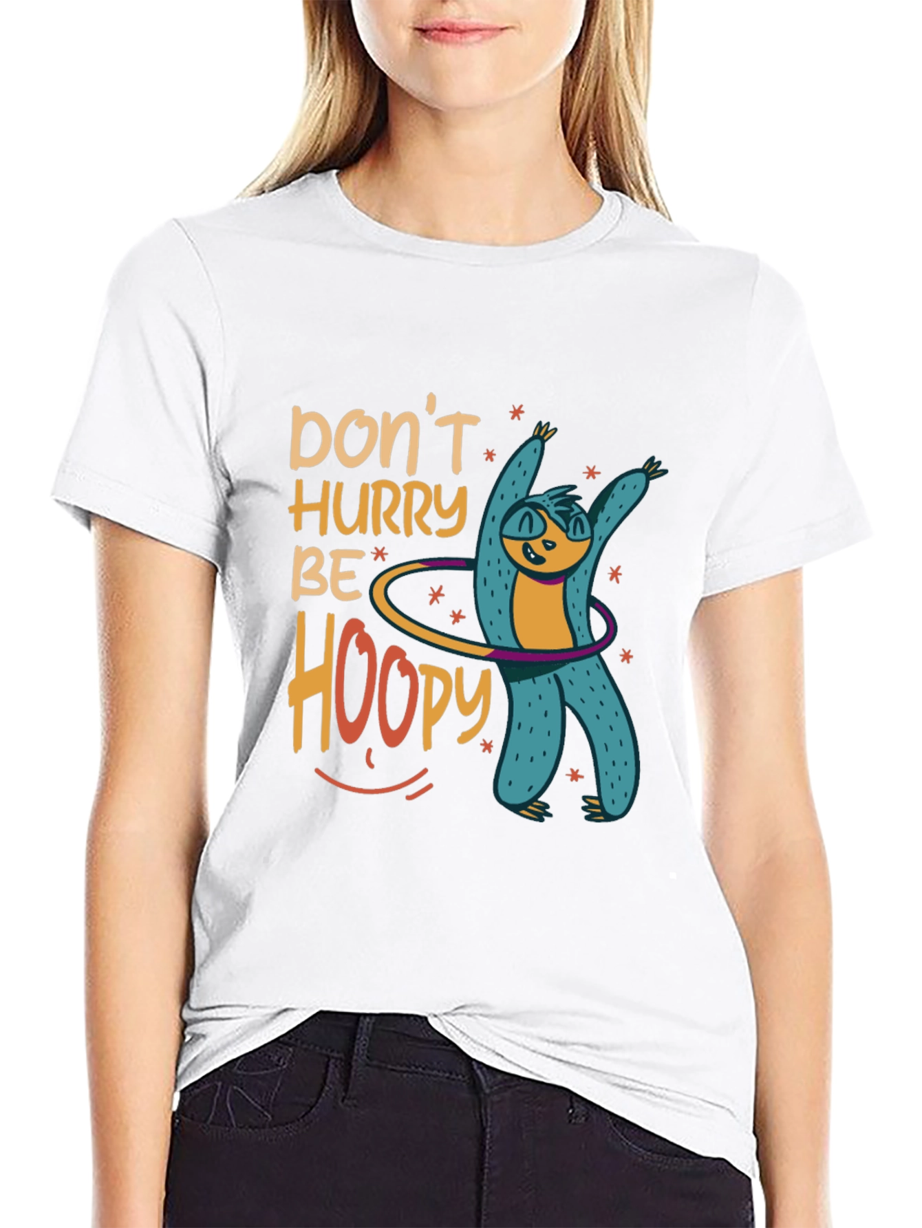 Dont Hurry Be Hoopy Sloth Graphic Tee