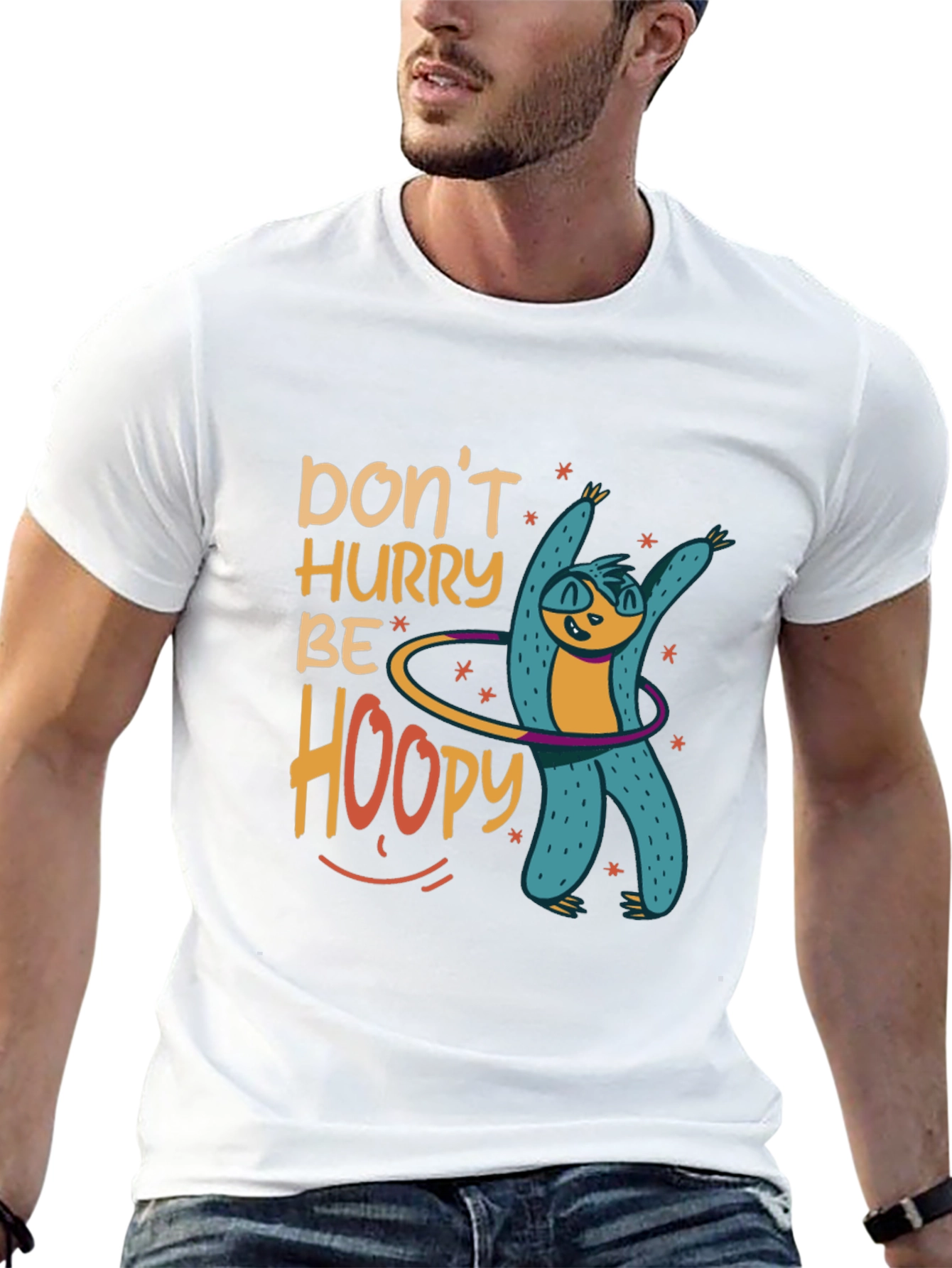 Dont Hurry Be Hoopy Sloth Graphic Tee