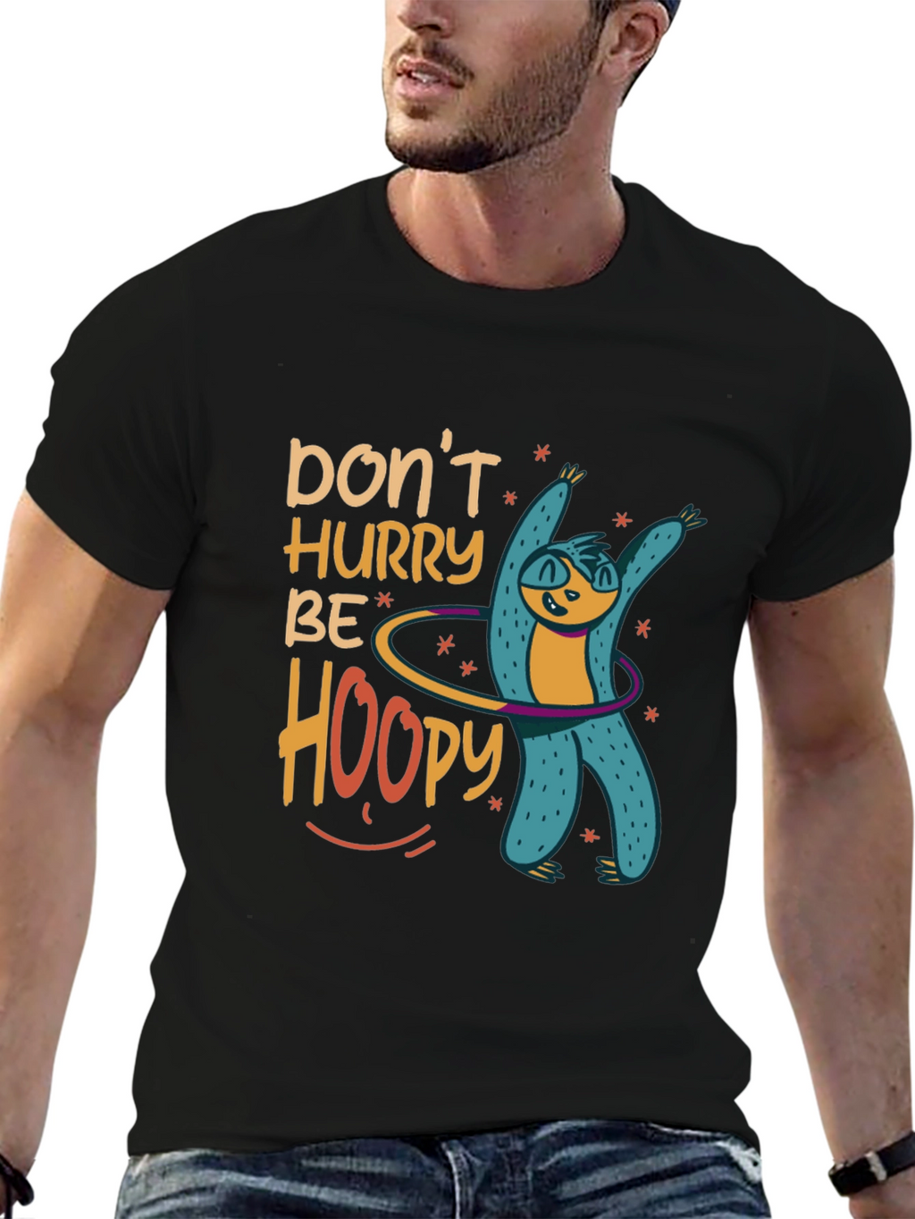 Dont Hurry Be Hoopy Sloth Graphic Tee