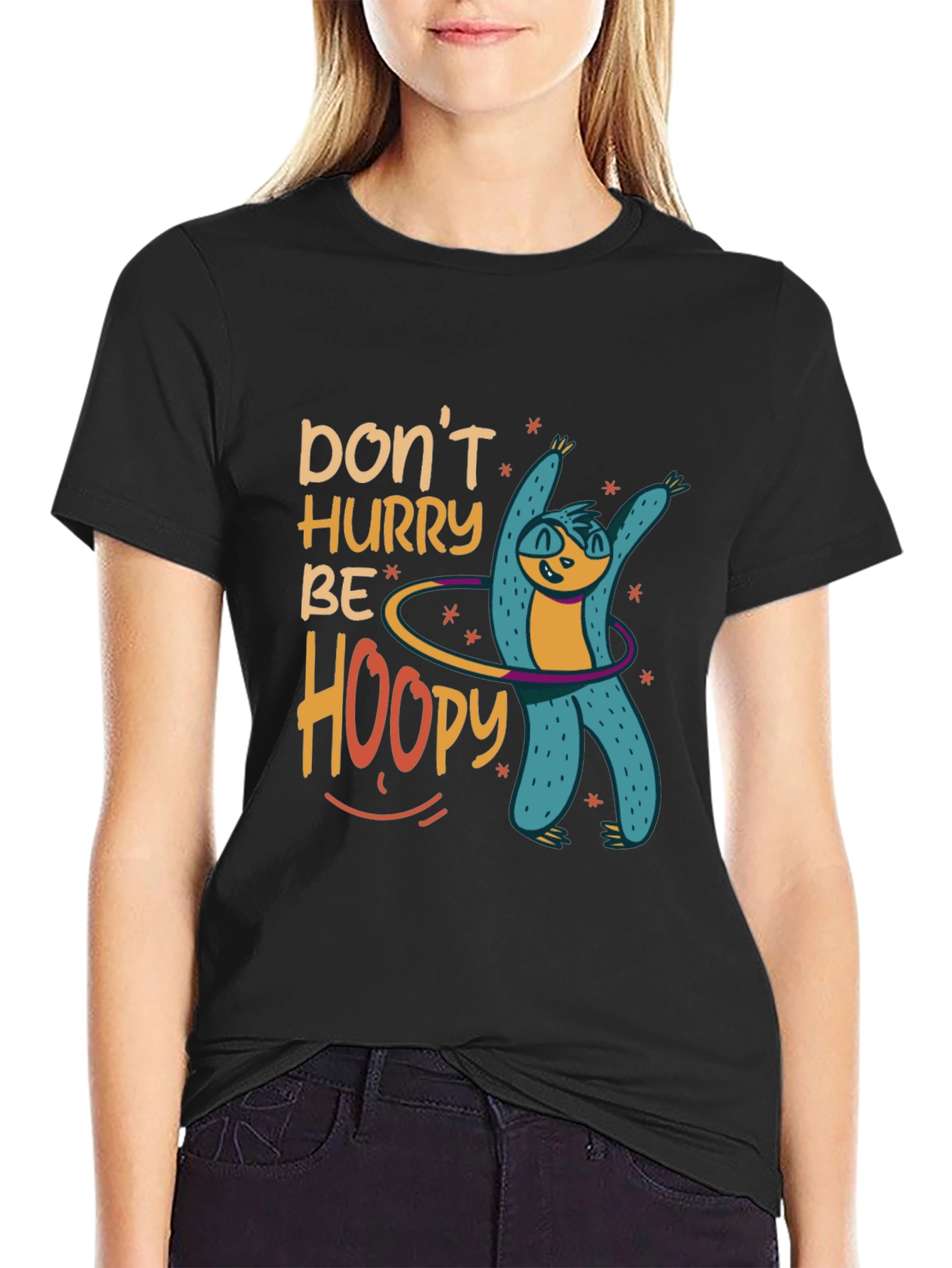 Dont Hurry Be Hoopy Sloth Graphic Tee