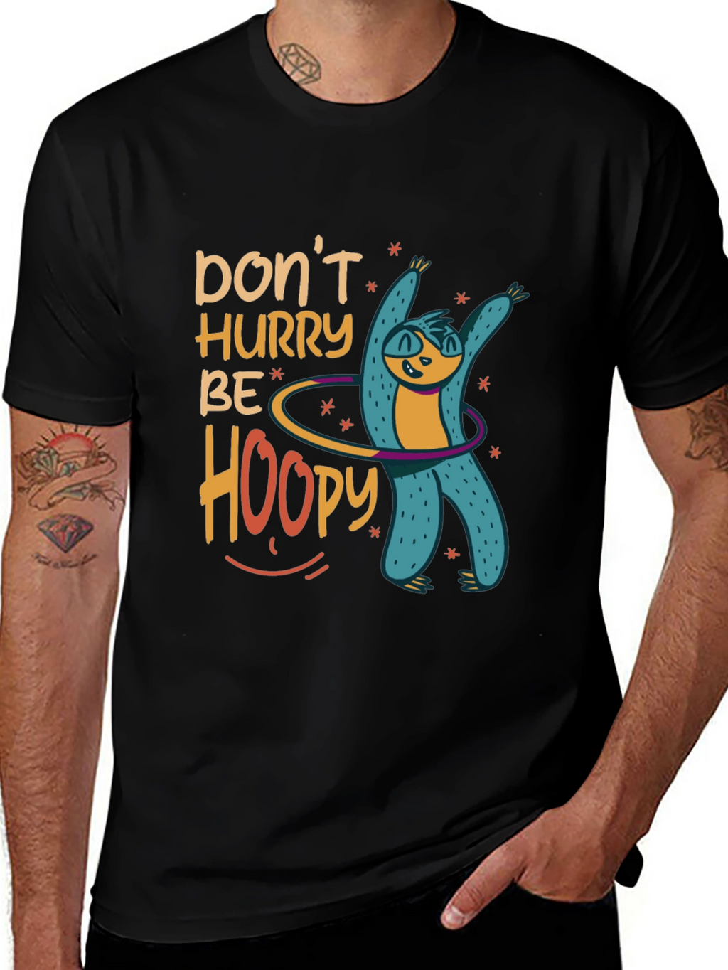 Dont Hurry Be Hoopy Sloth Graphic Tee