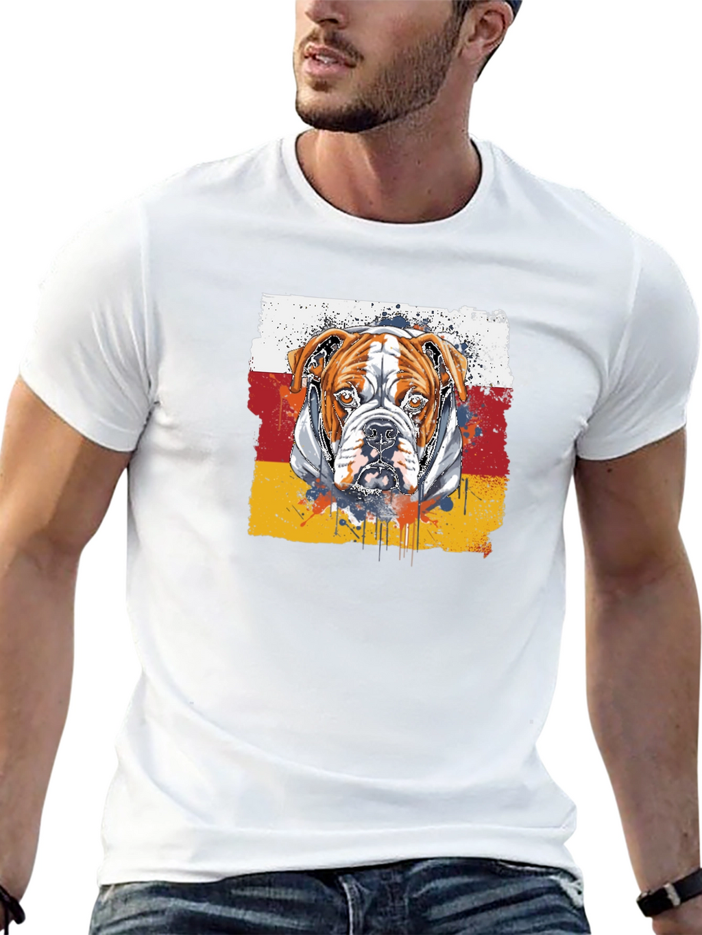 Bulldog Graphic T-Shirt - Stylish Mens Tee