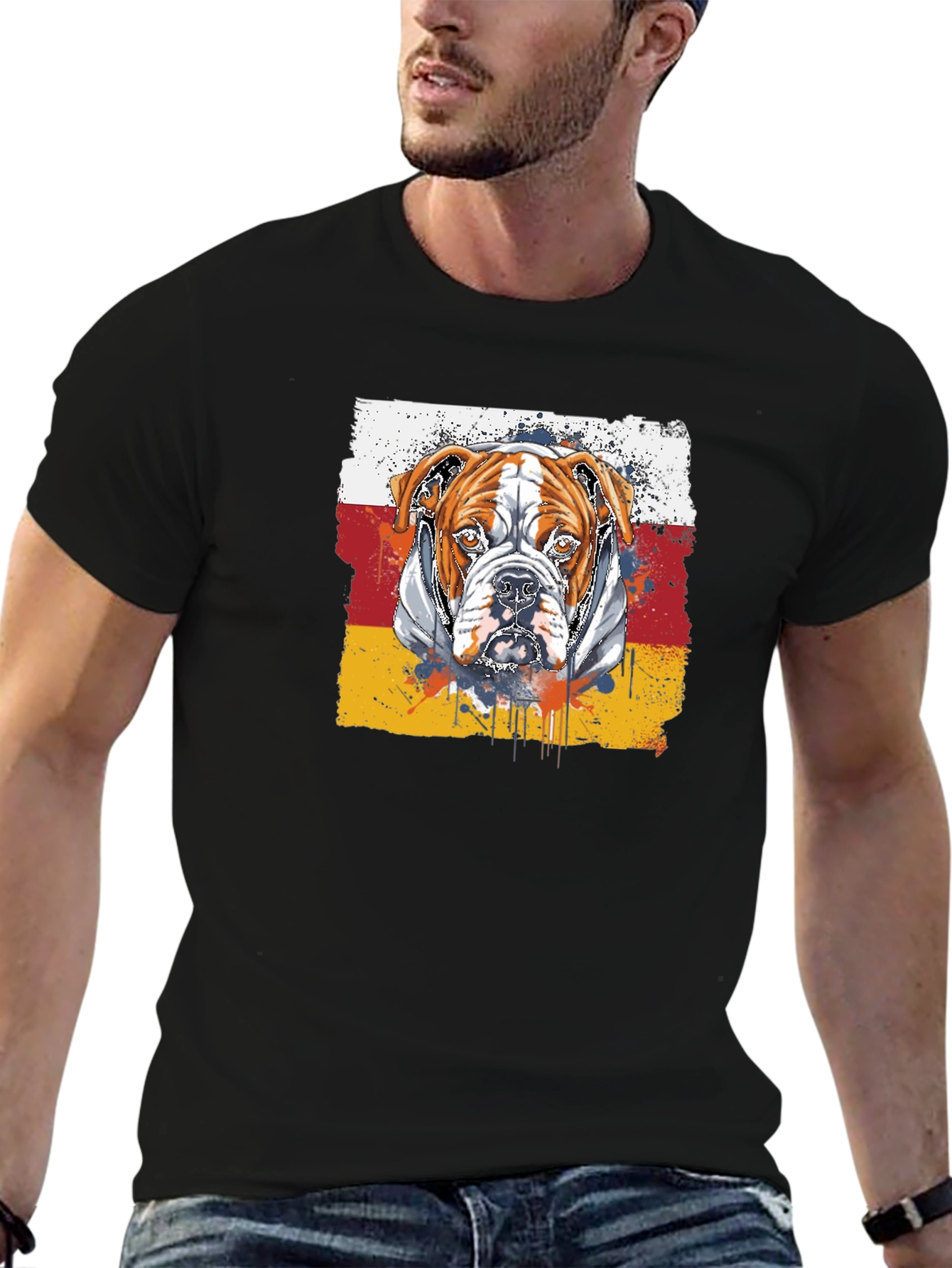 Bulldog Graphic T-Shirt - Stylish Mens Tee