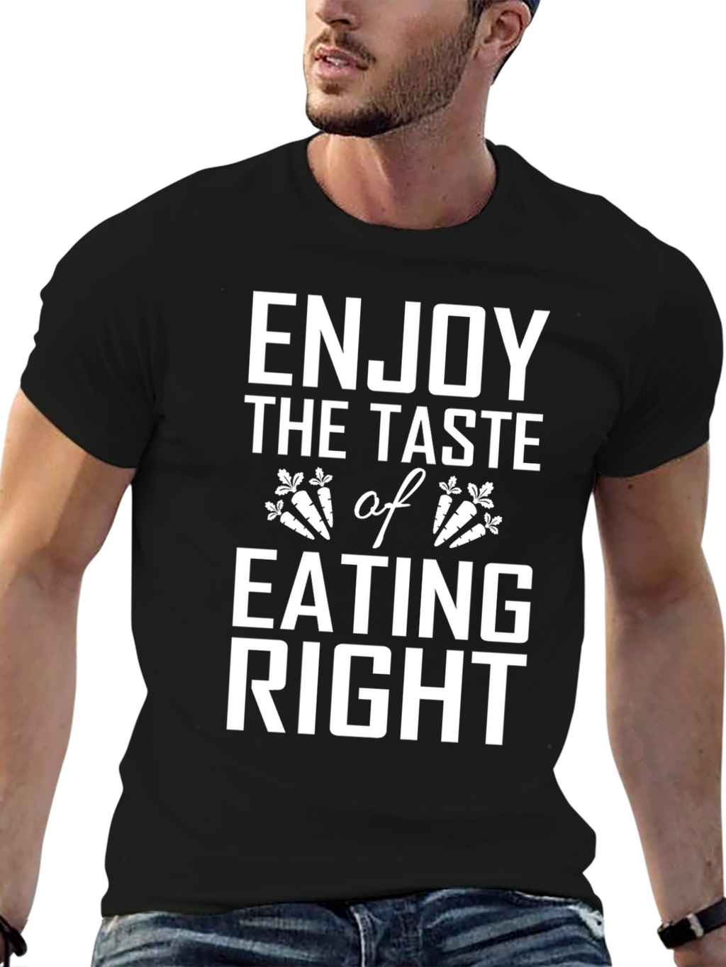 Enjoy Eating Right Black T-Shirt
