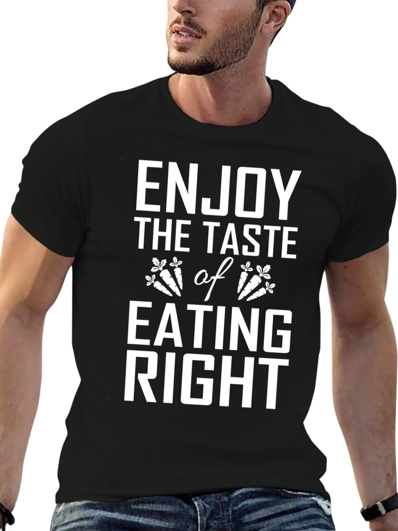 Enjoy Eating Right Black T-Shirt
