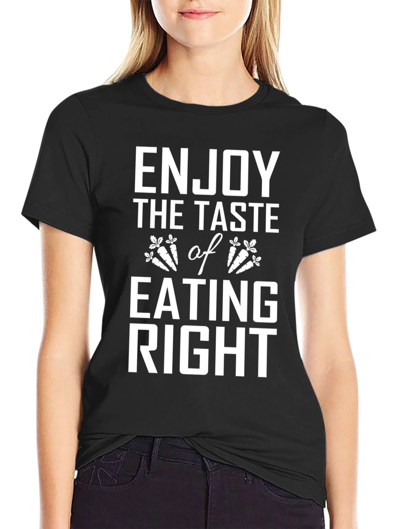 Enjoy Eating Right Black T-Shirt