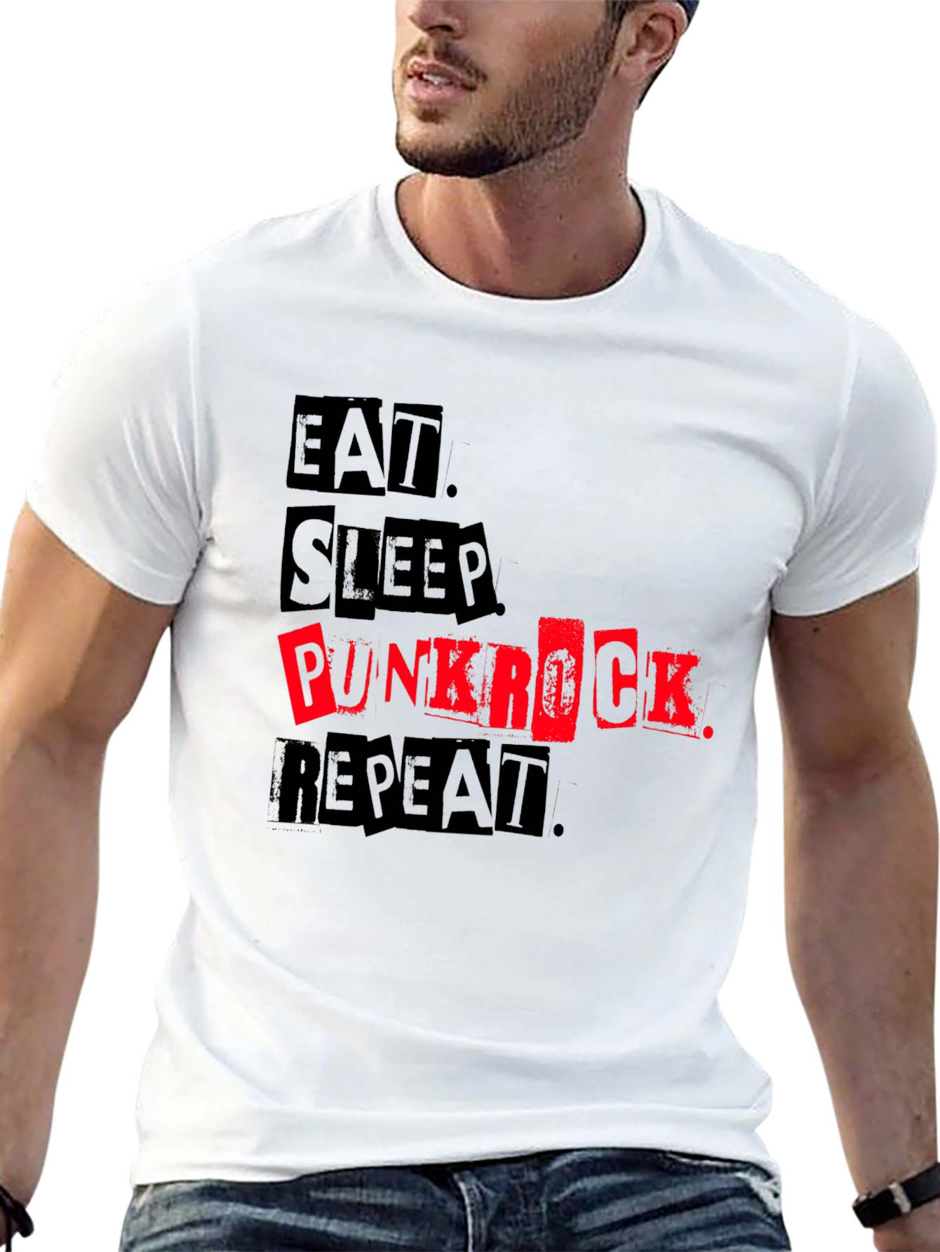 Eat Sleep Punk Rock Repeat Black Tee