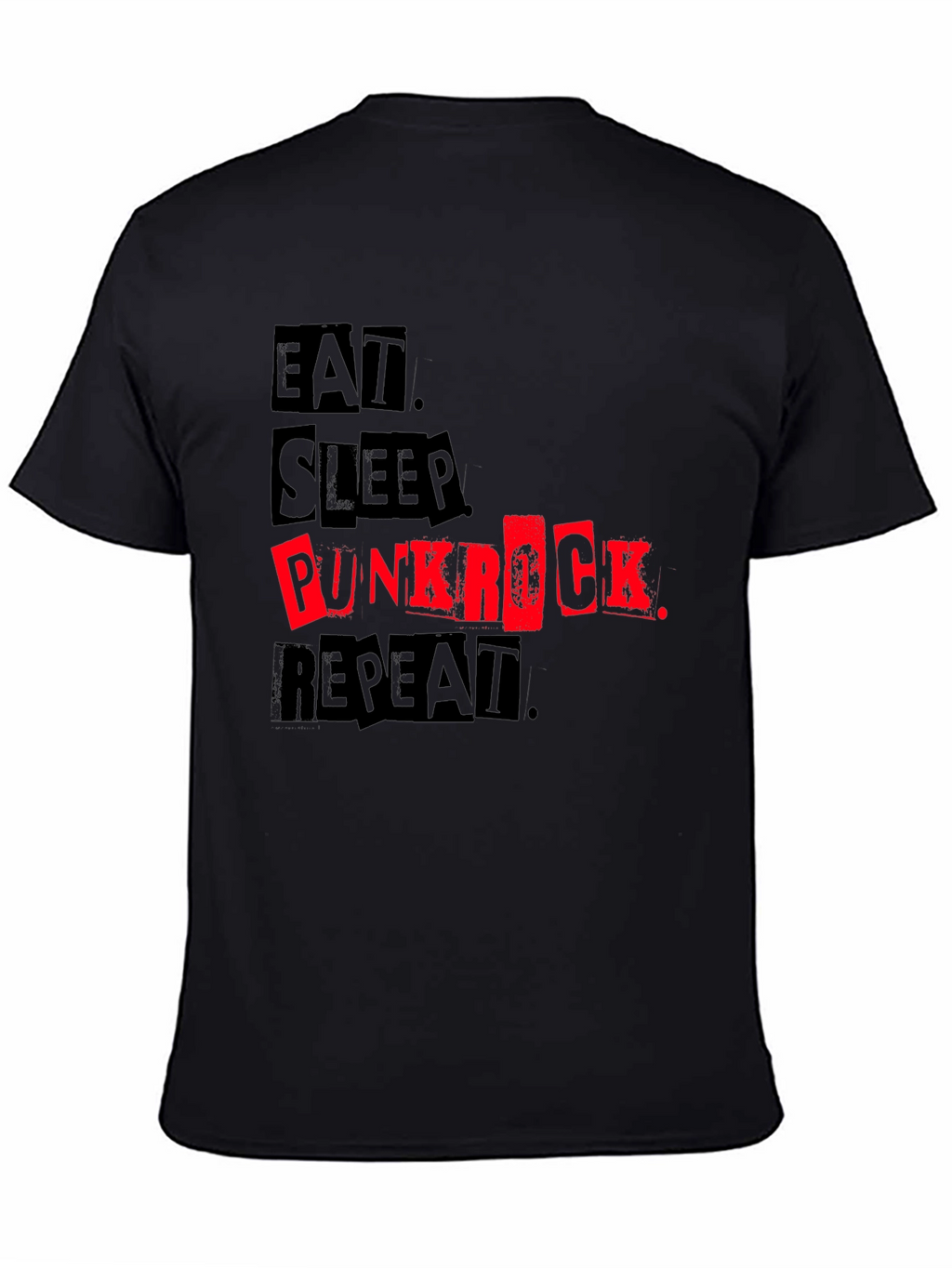 Eat Sleep Punk Rock Repeat Black Tee