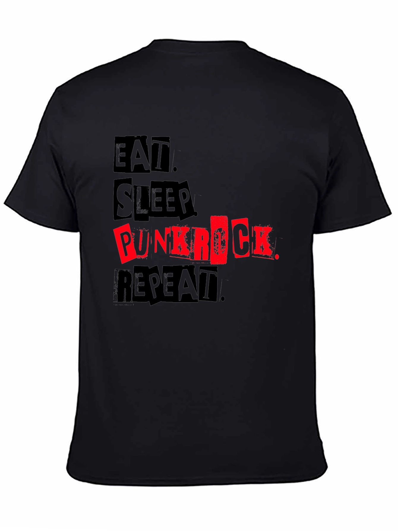 Eat Sleep Punk Rock Repeat Black Tee