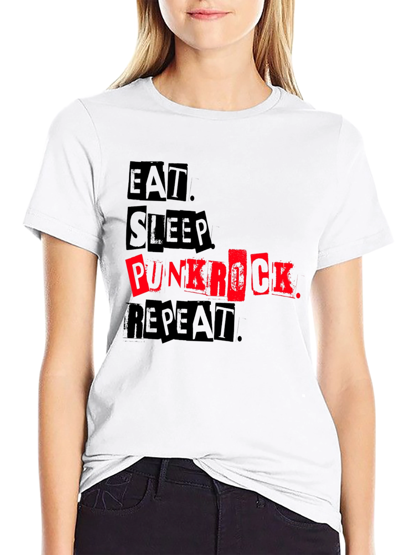 Eat Sleep Punk Rock Repeat Black Tee