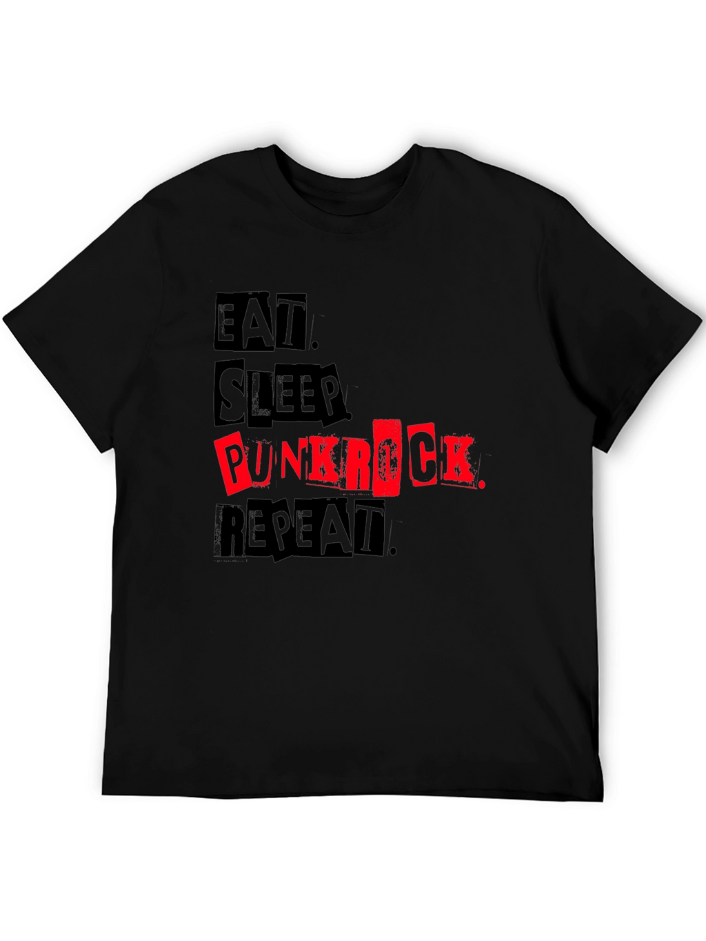 Eat Sleep Punk Rock Repeat Black Tee