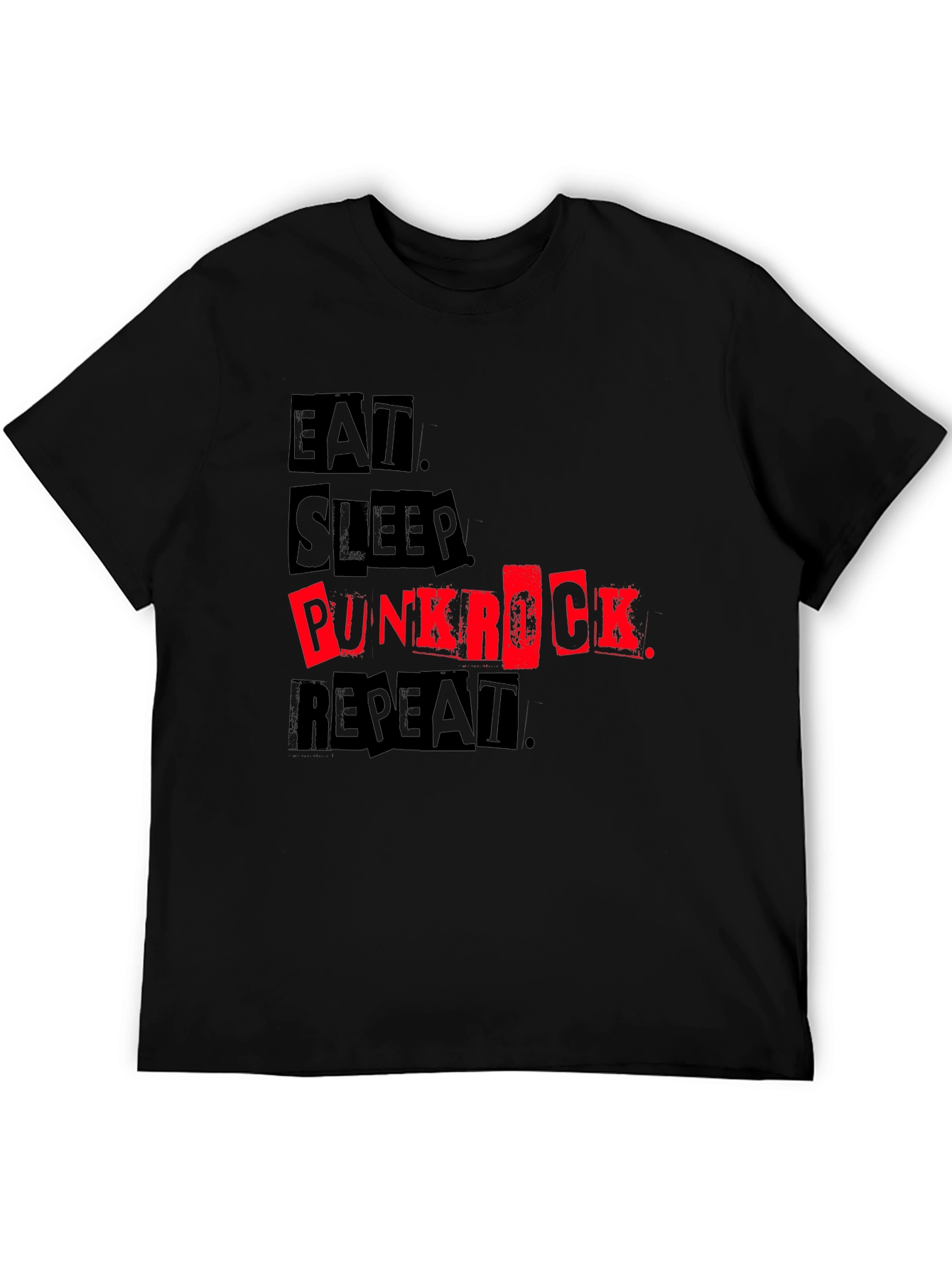 Eat Sleep Punk Rock Repeat Black Tee