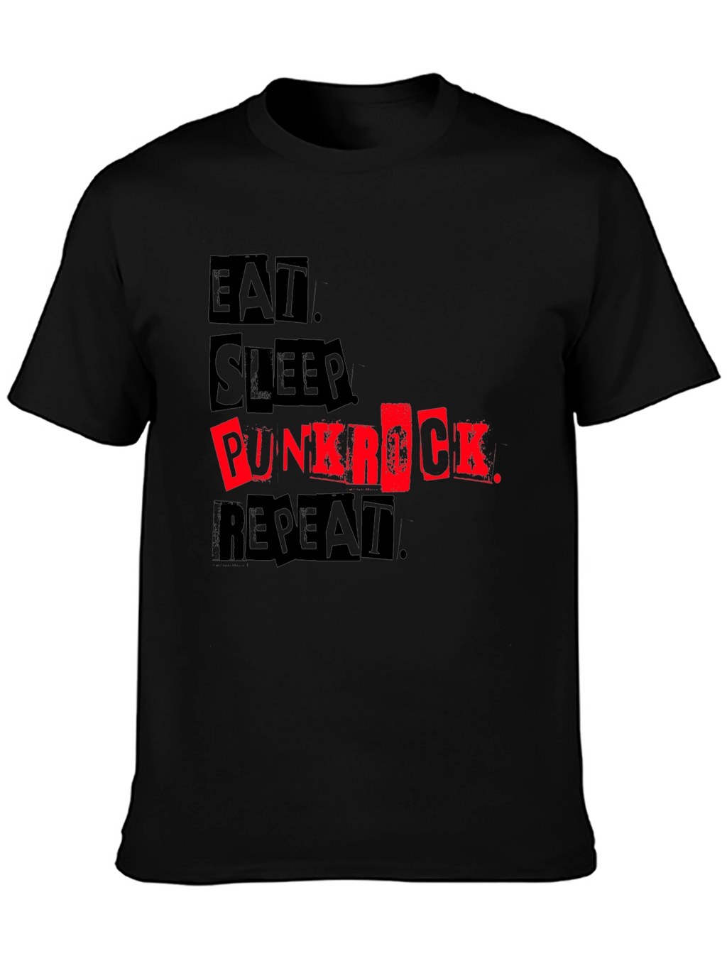 Eat Sleep Punk Rock Repeat Black Tee