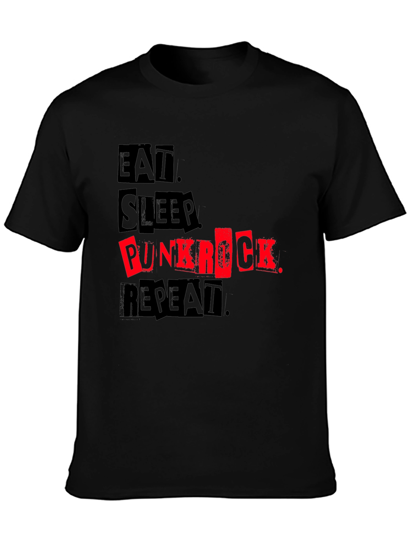 Eat Sleep Punk Rock Repeat Black Tee