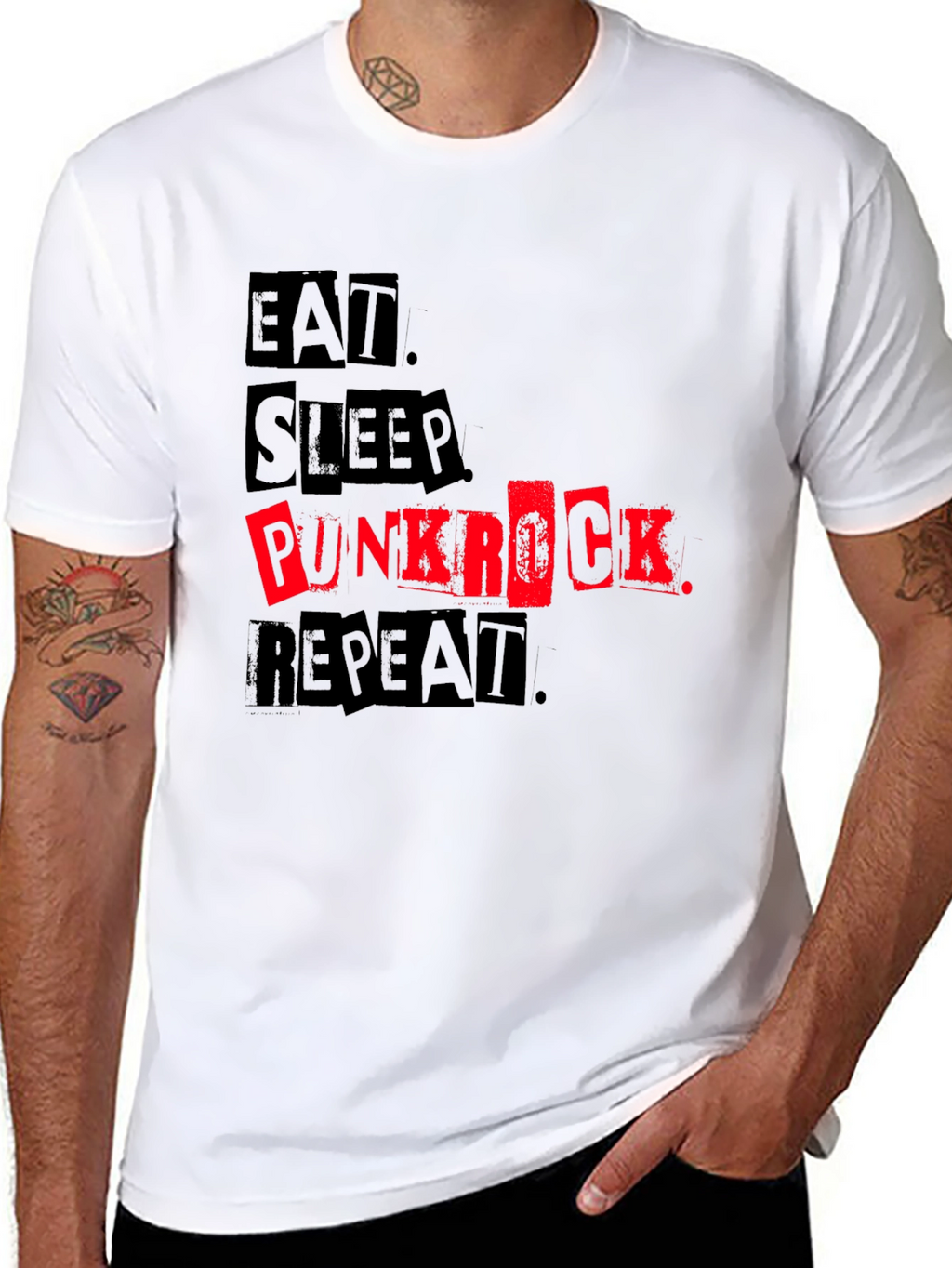 Eat Sleep Punk Rock Repeat Black Tee