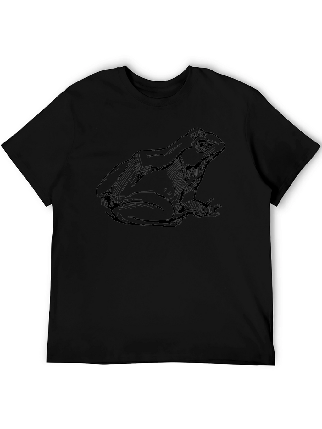 Frog Sketch Black T-Shirt