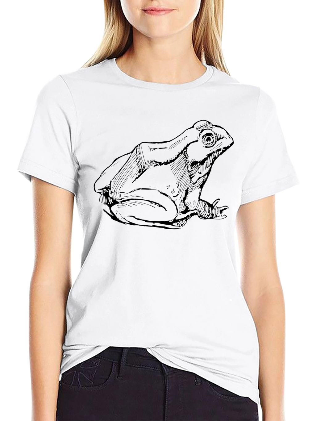 Frog Sketch Black T-Shirt
