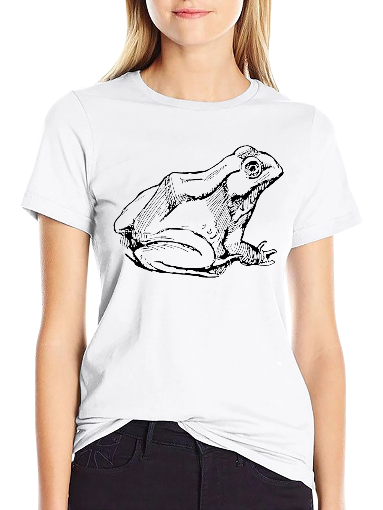 Frog Sketch Black T-Shirt