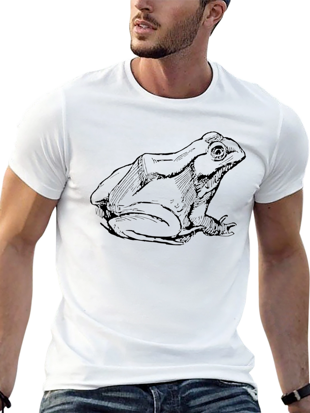 Frog Sketch Black T-Shirt