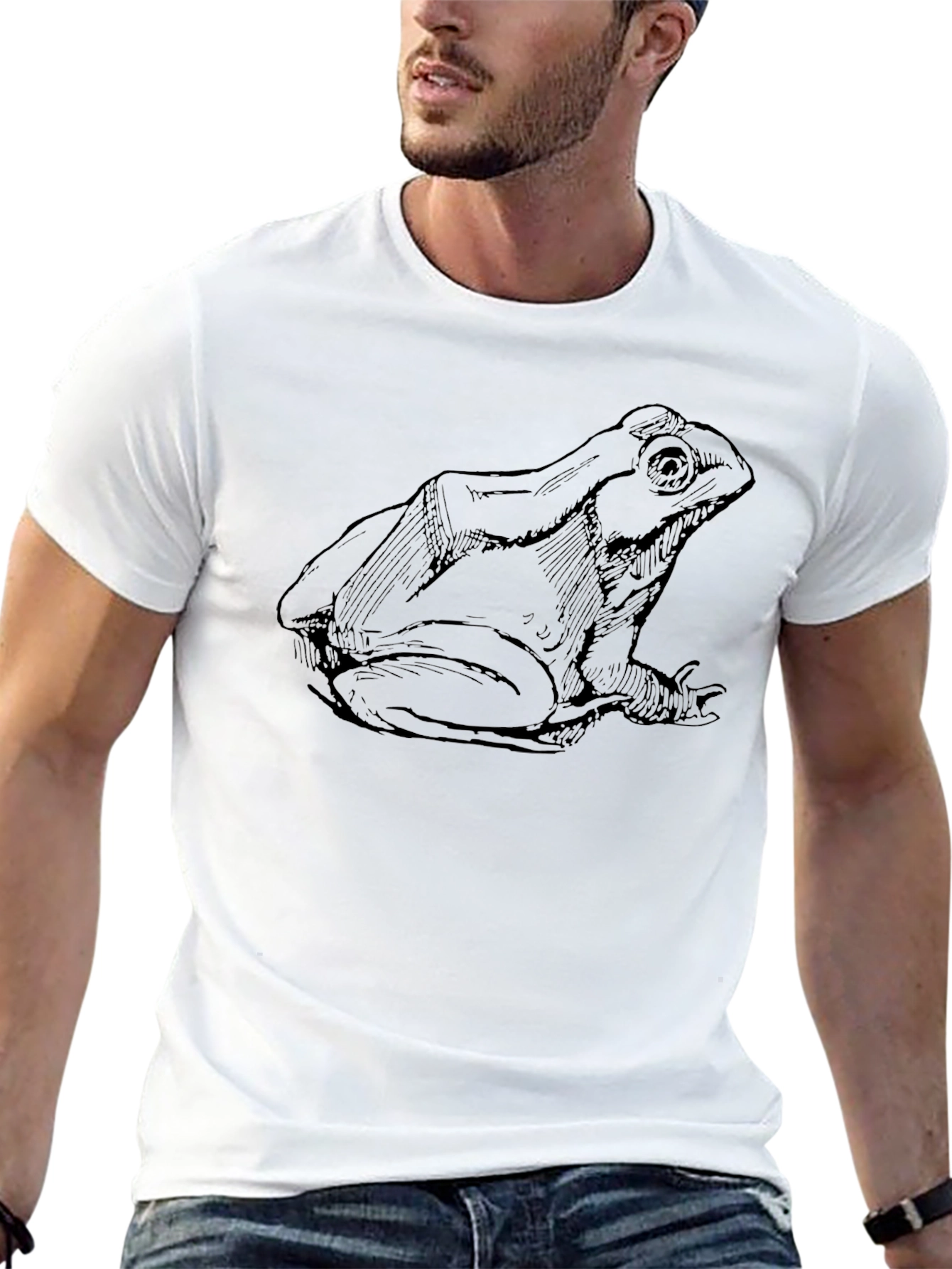 Frog Sketch Black T-Shirt