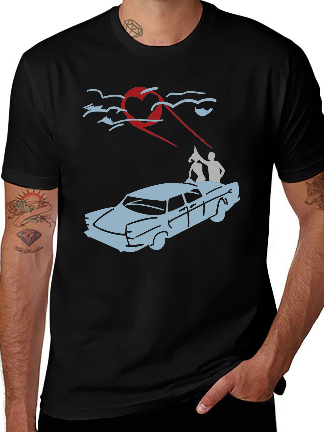 Heart-Beam Car Ride T-Shirt