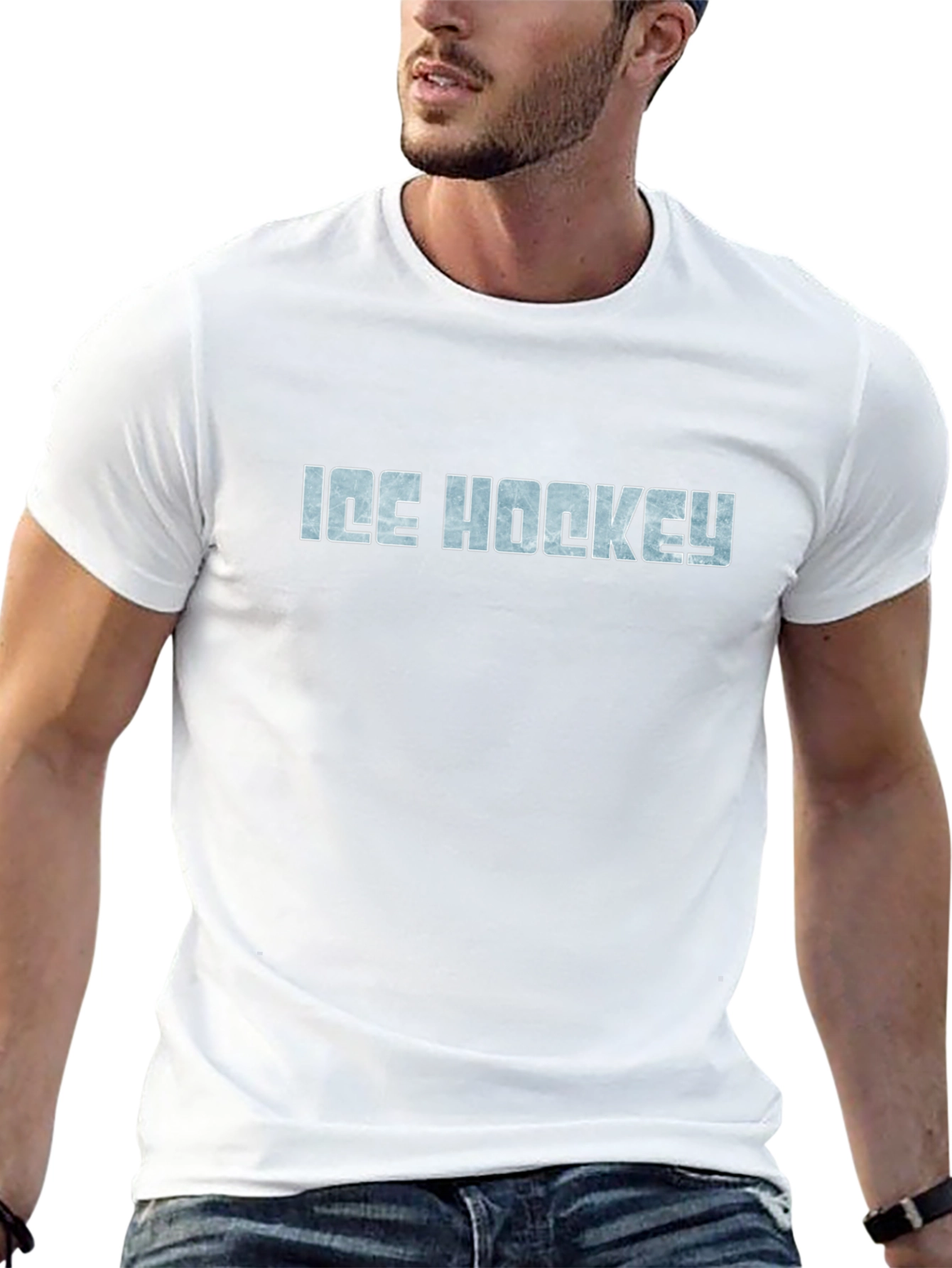 Ice Hockey Graphic T-Shirt - Black