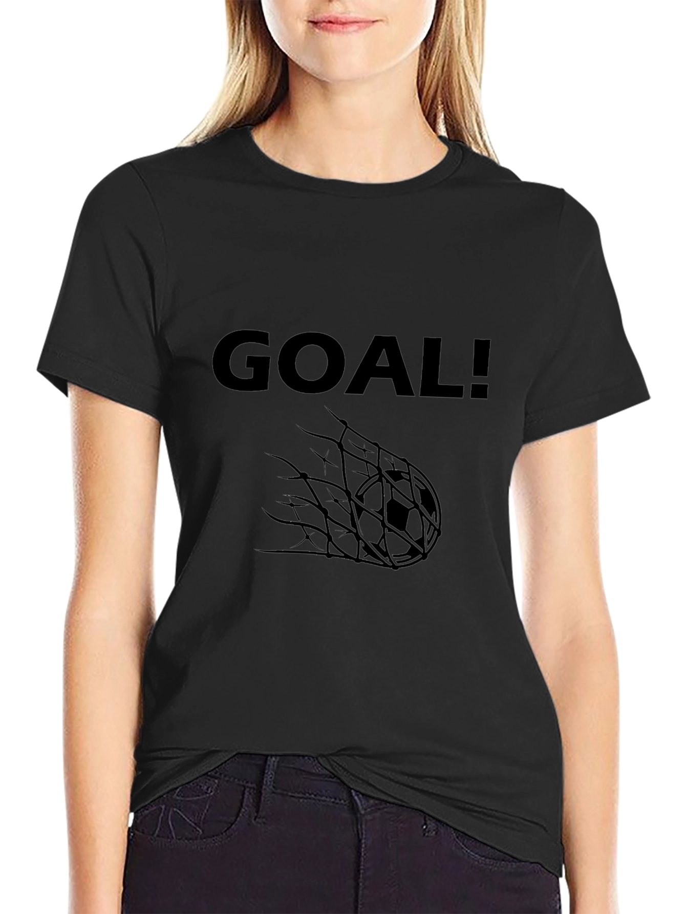 Goal! Graphic Tee - Black Cotton T-Shirt