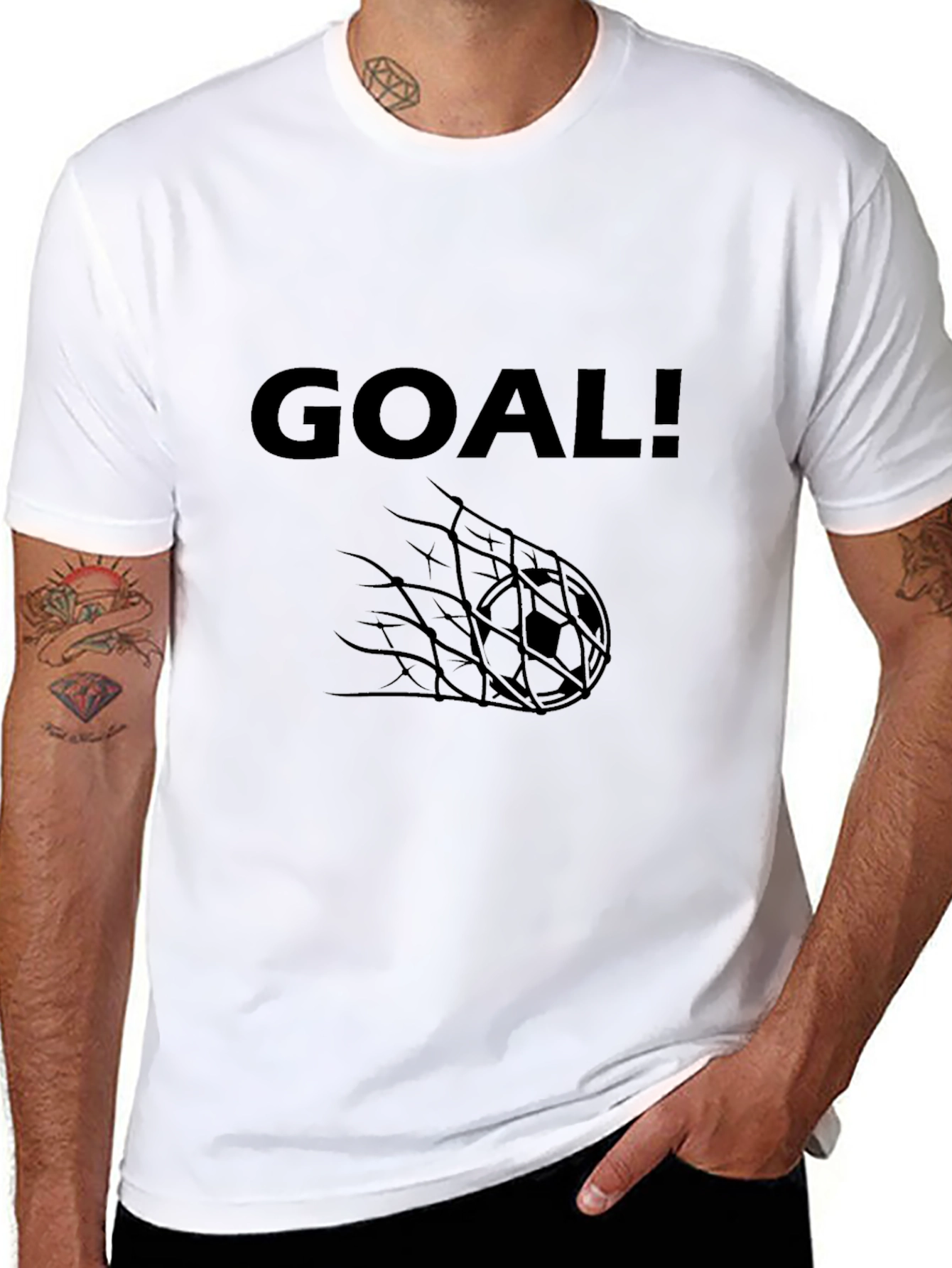 Goal! Graphic Tee - Black Cotton T-Shirt