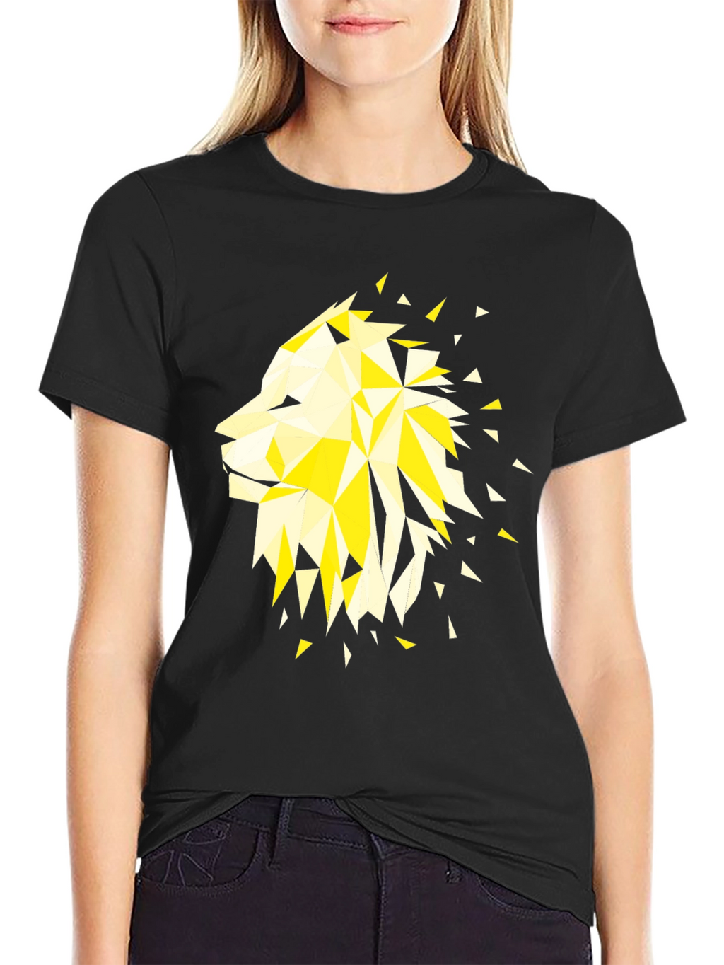 Geometric Lion Graphic Tee - Modern Streetwear