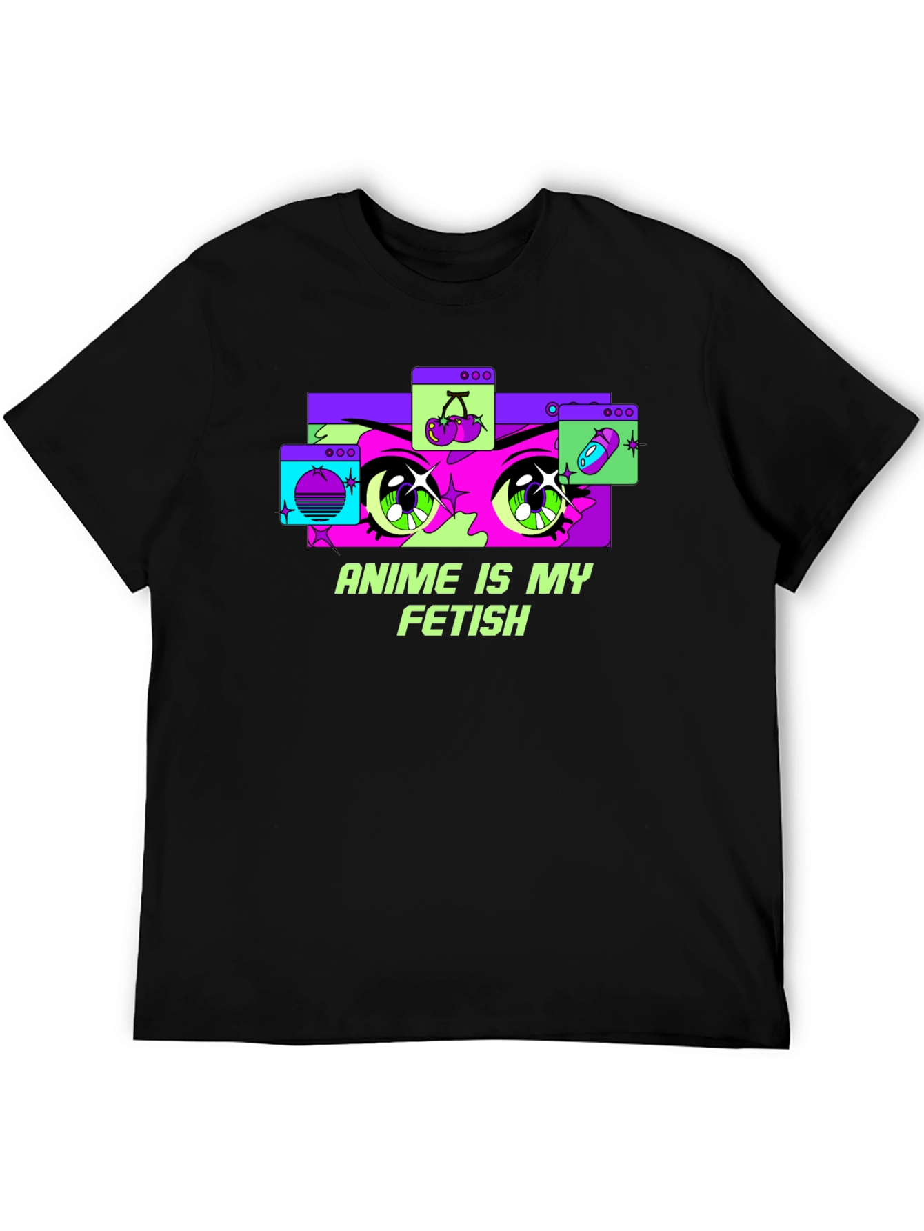 Anime Is My Fetish Graphic Tee - Black