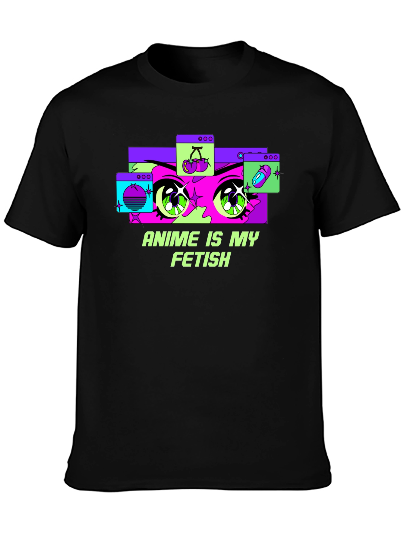 Anime Is My Fetish Graphic Tee - Black