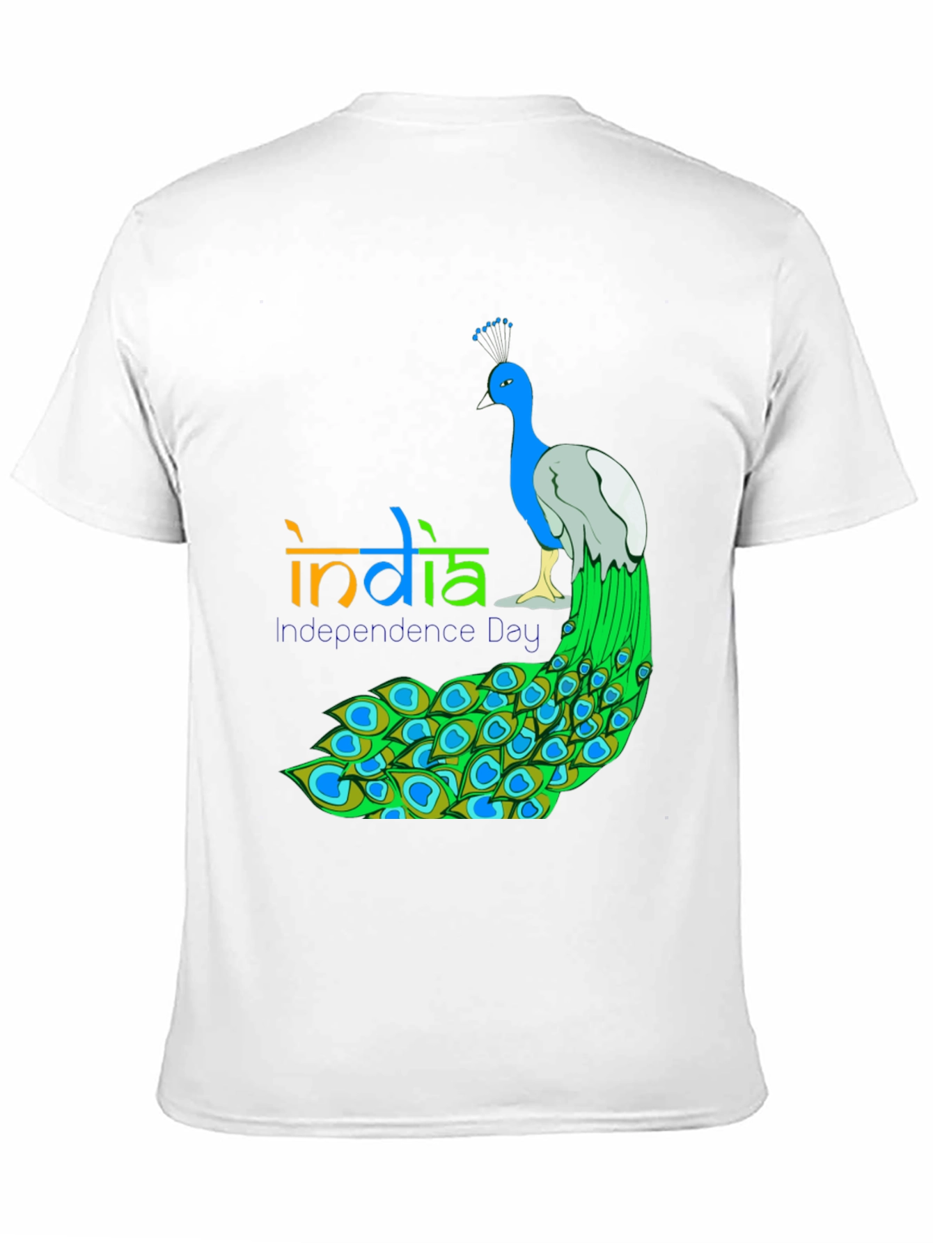 India Independence Day Peacock Graphic Tee