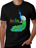 India Independence Day Peacock Graphic Tee