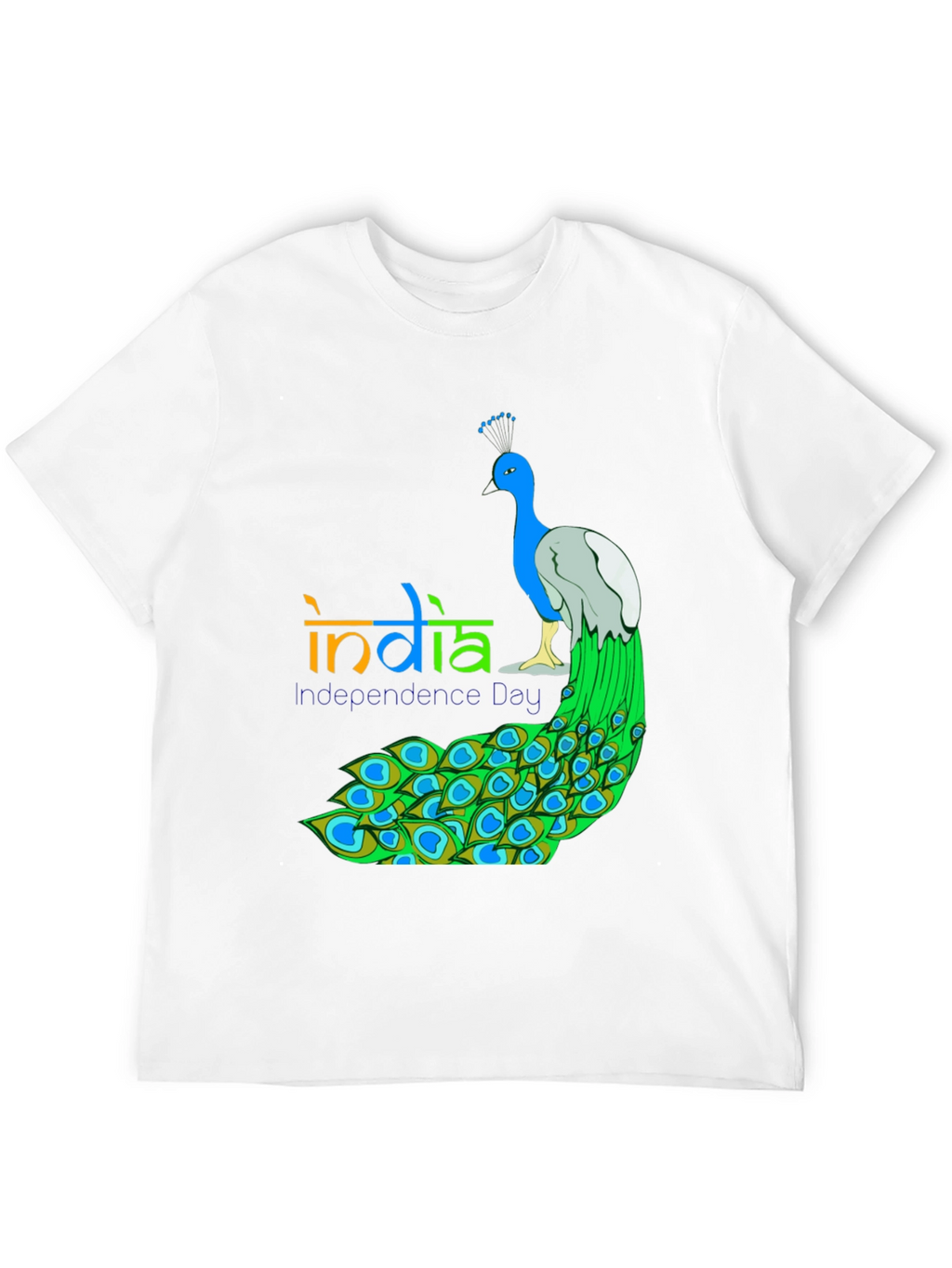 India Independence Day Peacock Graphic Tee