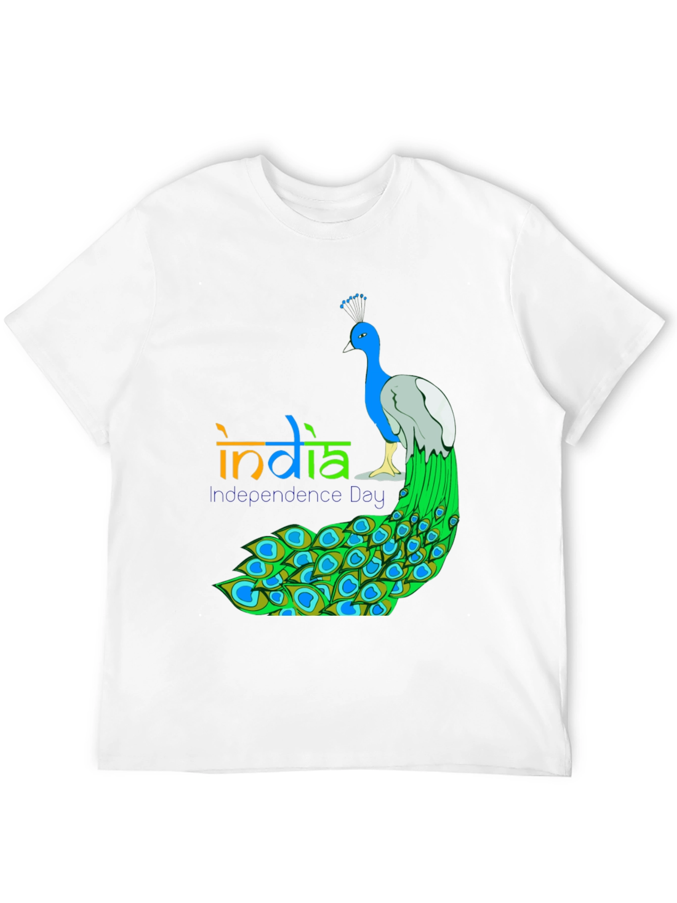 India Independence Day Peacock Graphic Tee