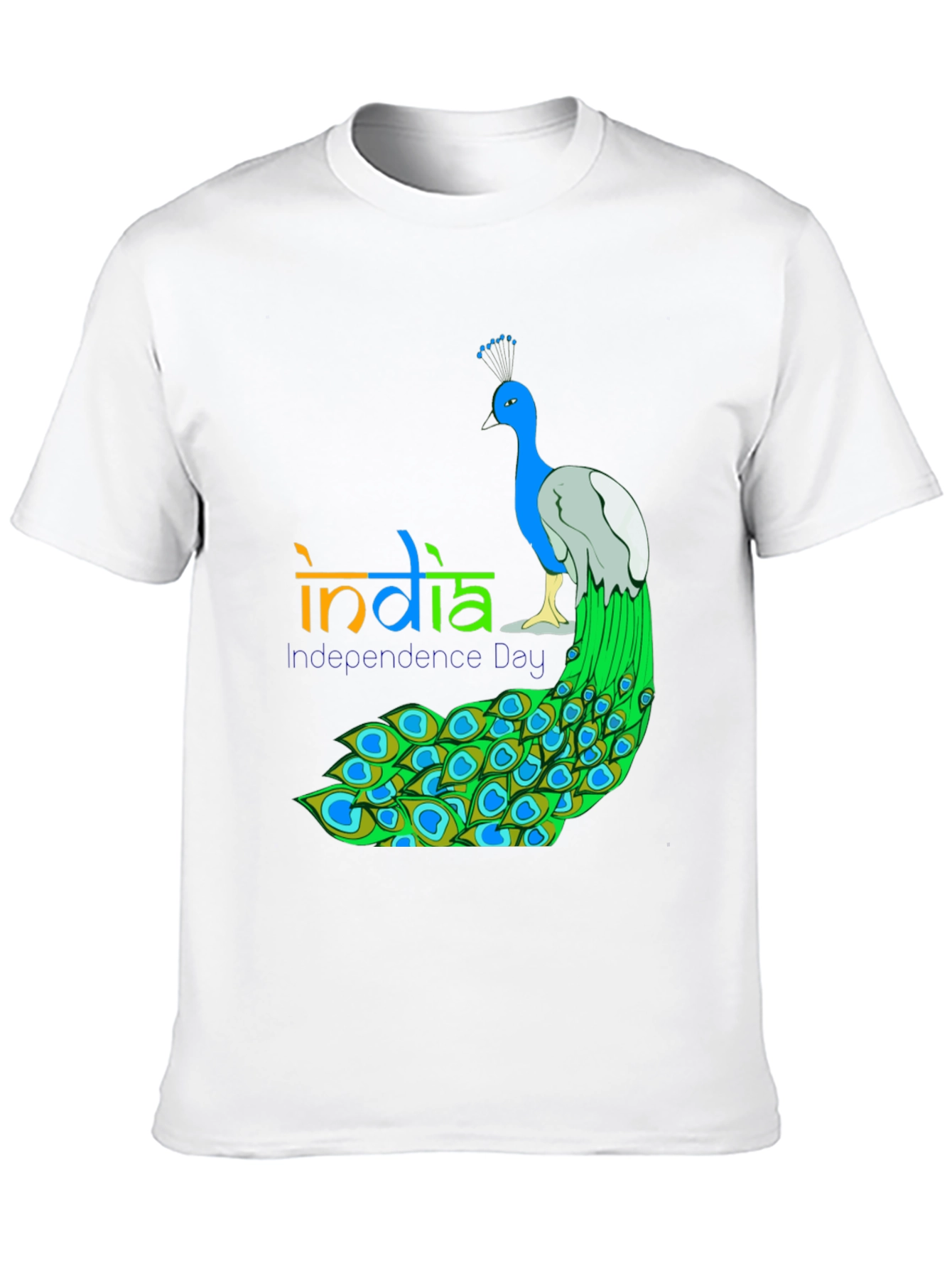 India Independence Day Peacock Graphic Tee