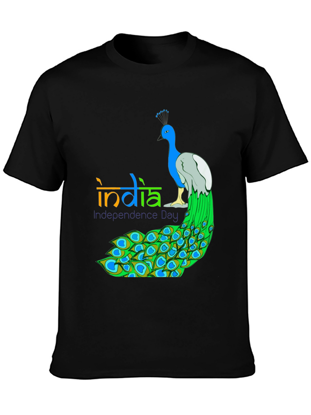 India Independence Day Peacock Graphic Tee