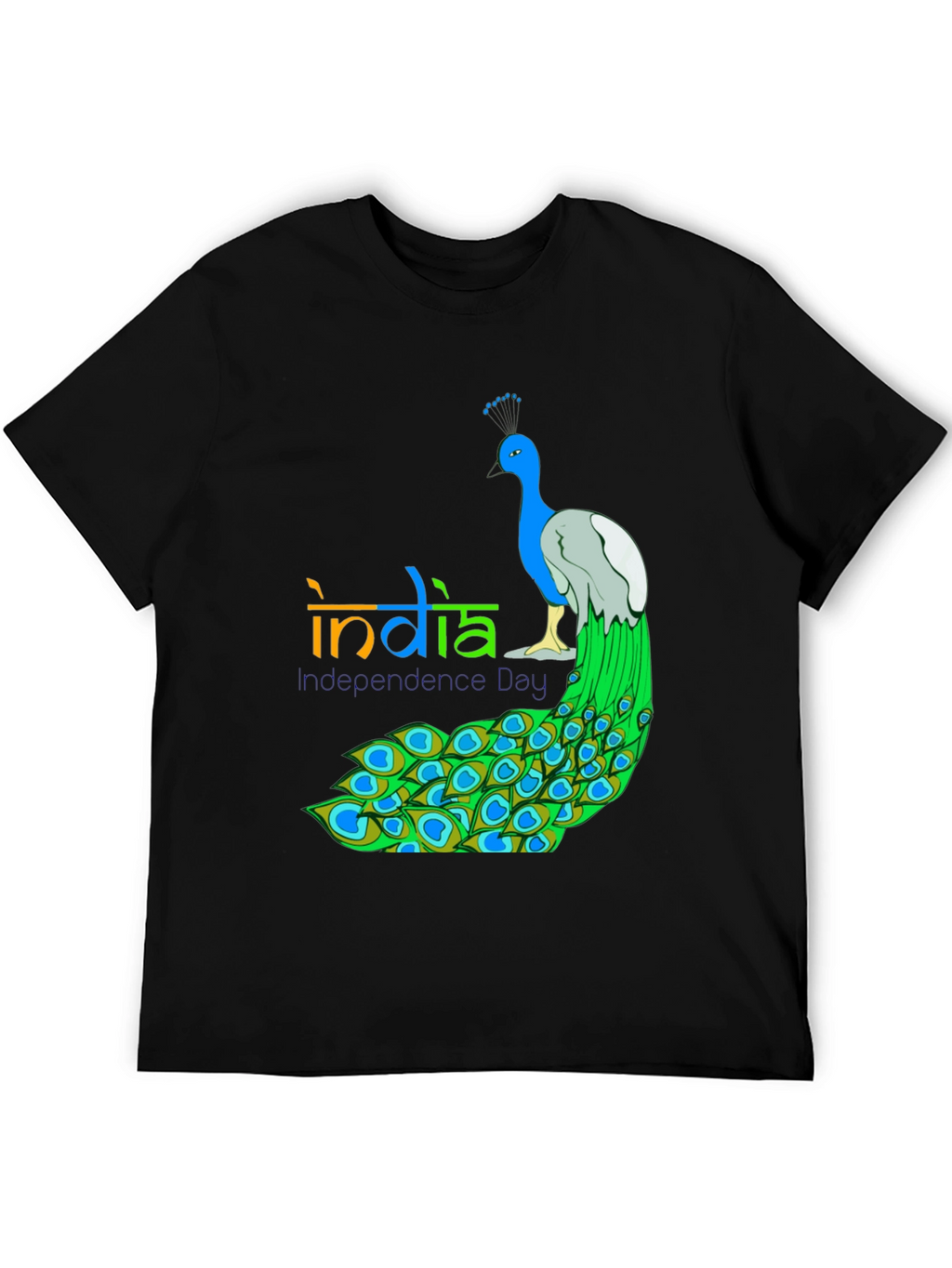 India Independence Day Peacock Graphic Tee