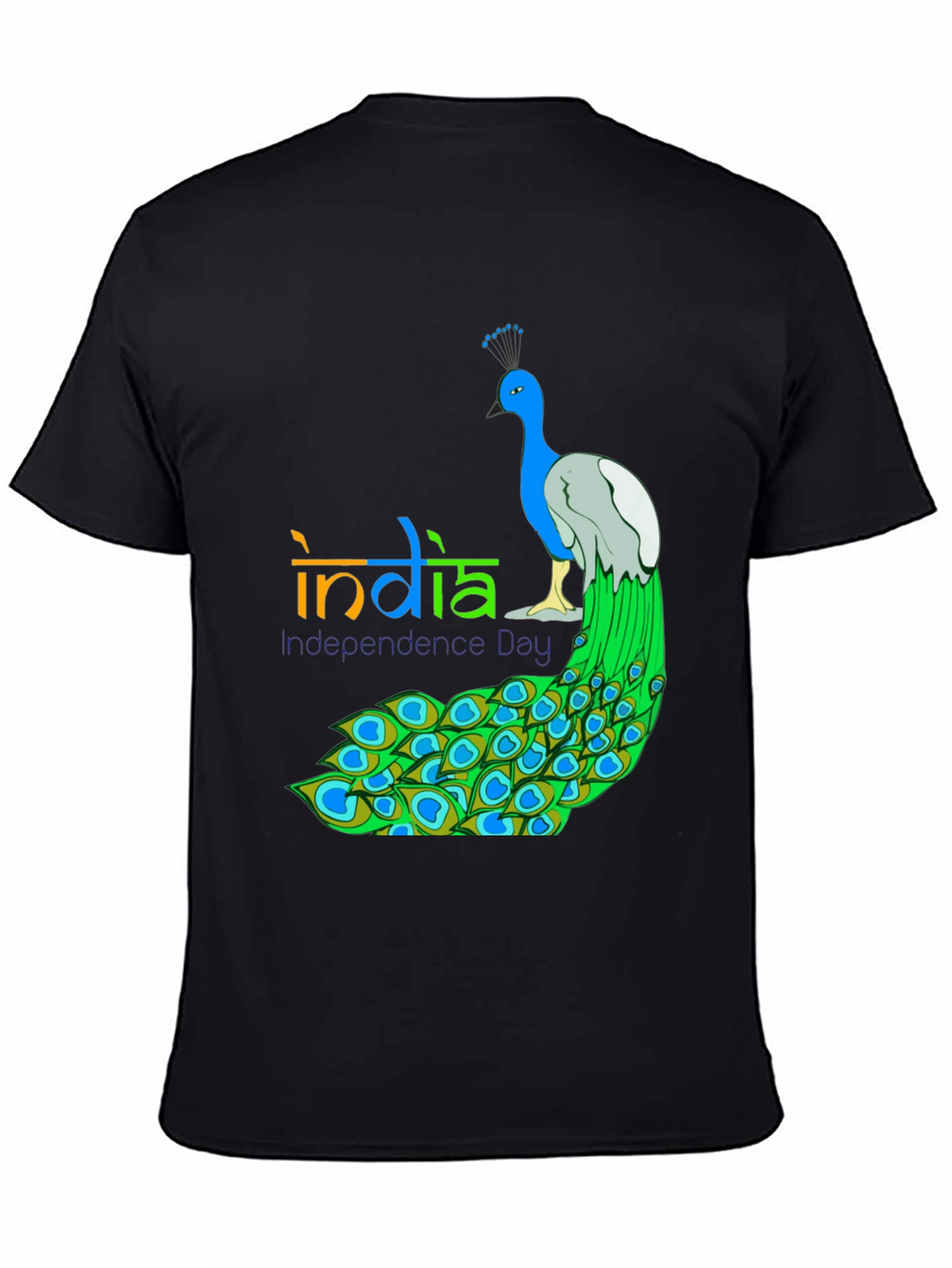 India Independence Day Peacock Graphic Tee